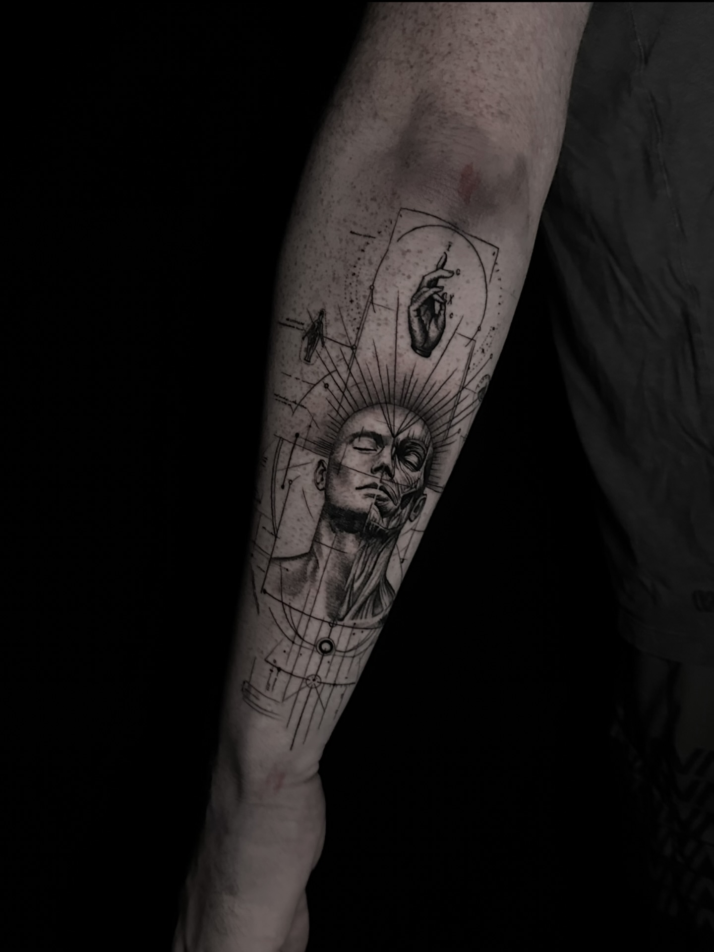Tattoo by @beholds_ — black_and_grey, geometric