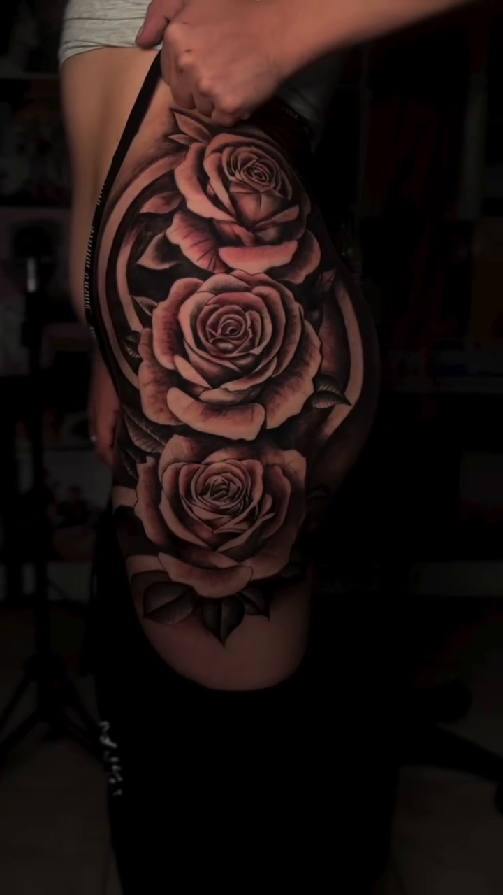 Roses realism tattoo by Thomas