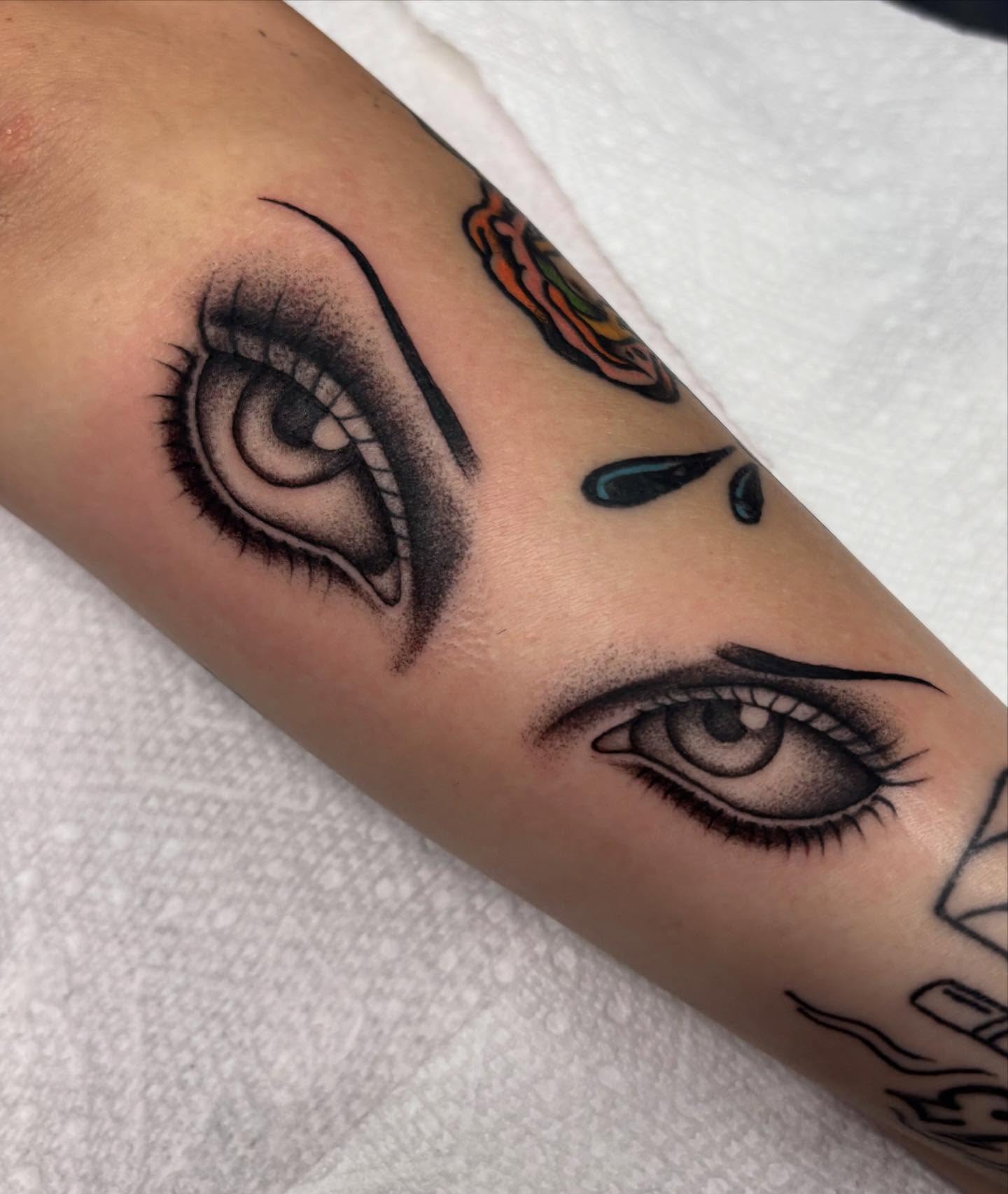 Eye realism tattoo on the forearm by ⟡ Sam O ⟡