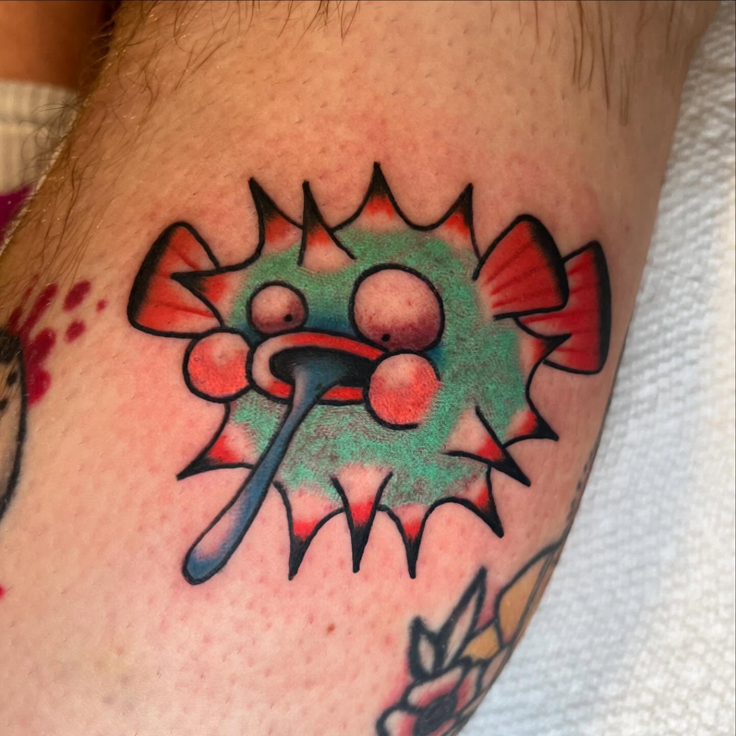 Coral reef American traditional tattoo on the upper arm by CJ Ligocki - Ferndale Detroit Michigan Tattoo, Ferndale, Michigan