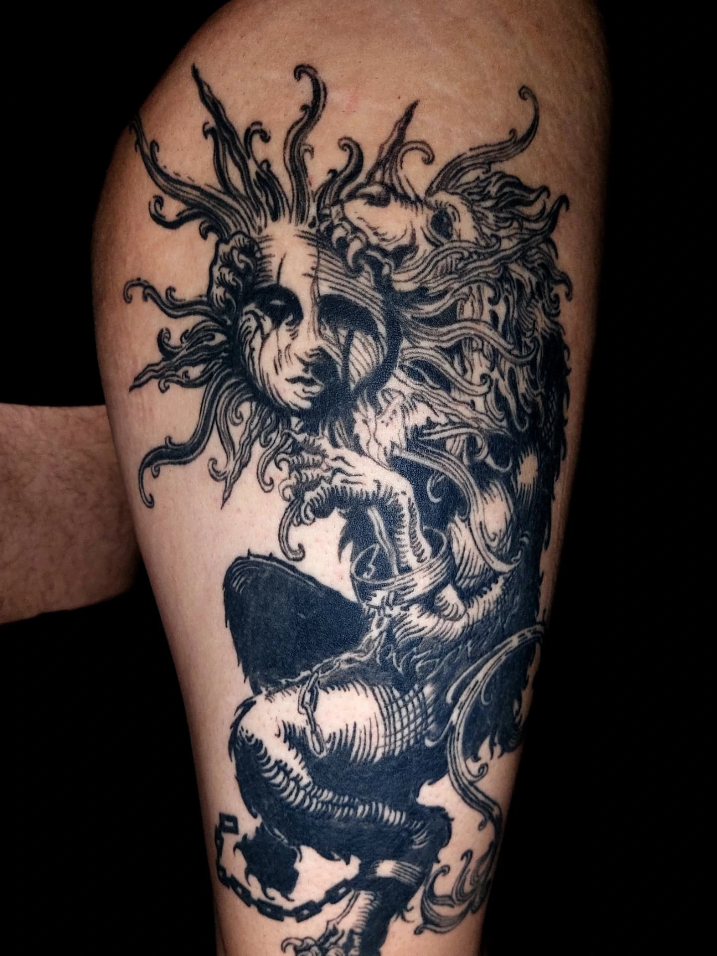 Tattoo by @dazorath — black_and_grey