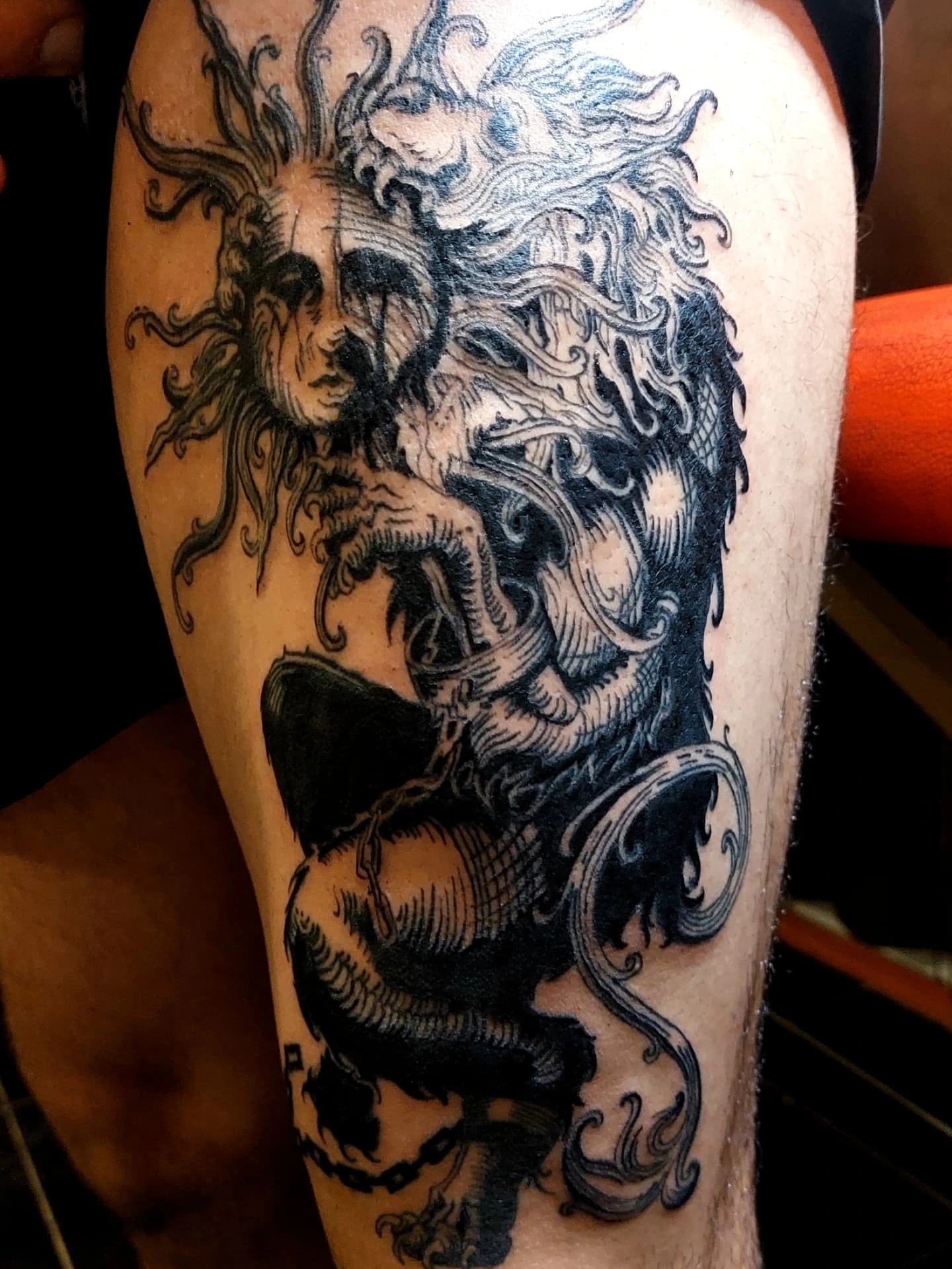 Tattoo by @dazorath — black_and_grey, realism