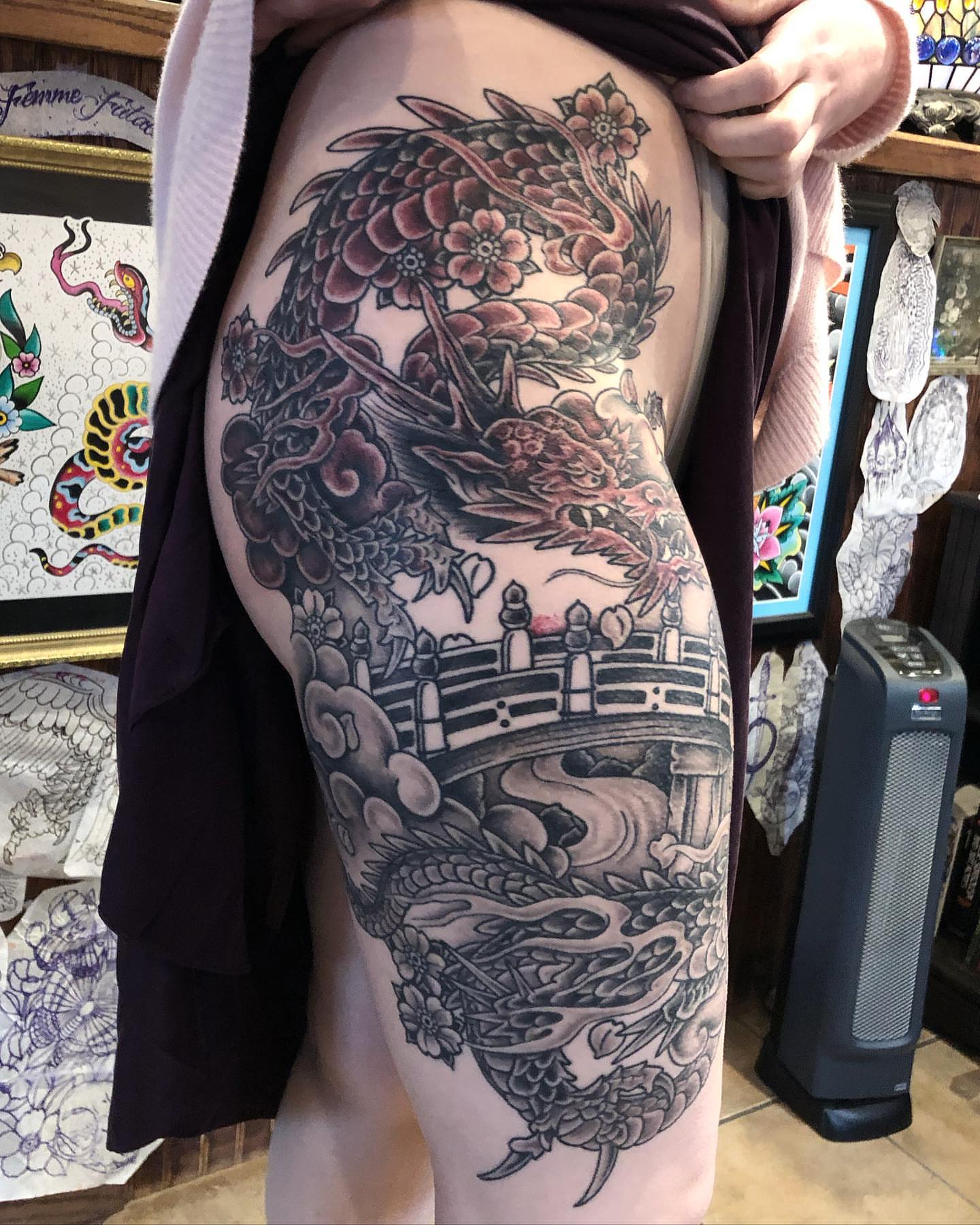 Tattoo by @julietattoos — japanese_irezumi, black_and_grey