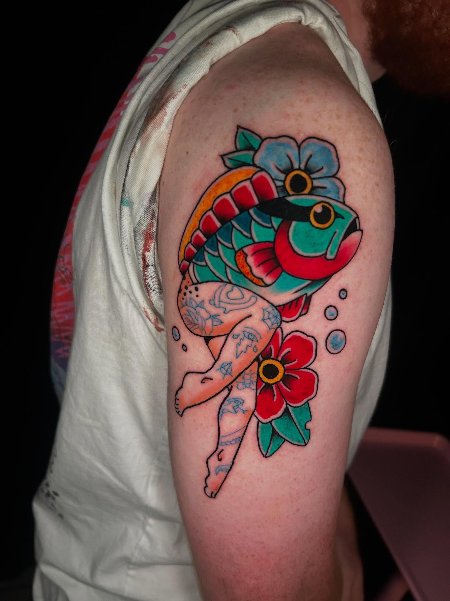 Tattoo by @backhandedculture — american_traditional, dotwork