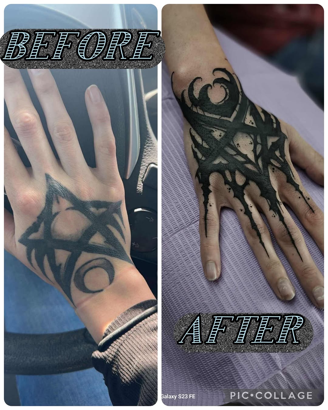 Tattoo by @inked_cupcake_tattooer — blackwork, trash_polka