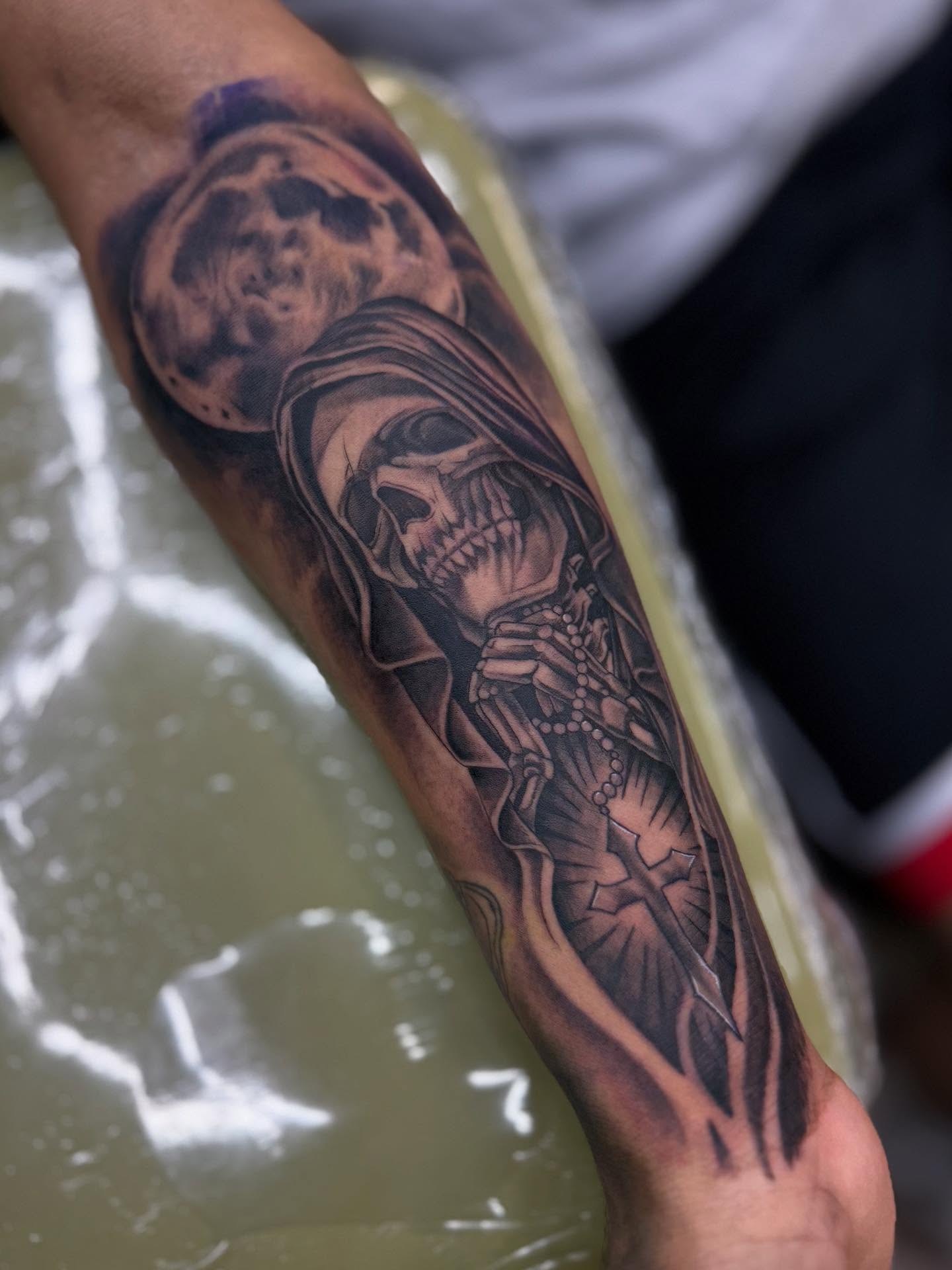 Tattoo by @inkbychuy — black_and_grey, realism