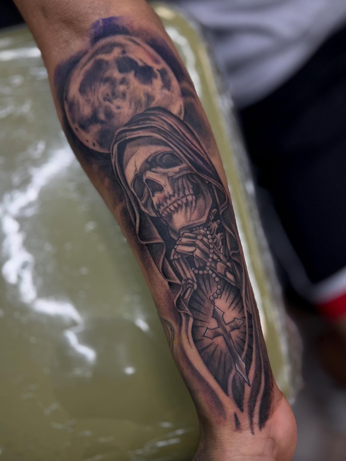 Tattoo by @inkbychuy — black_and_grey, realism