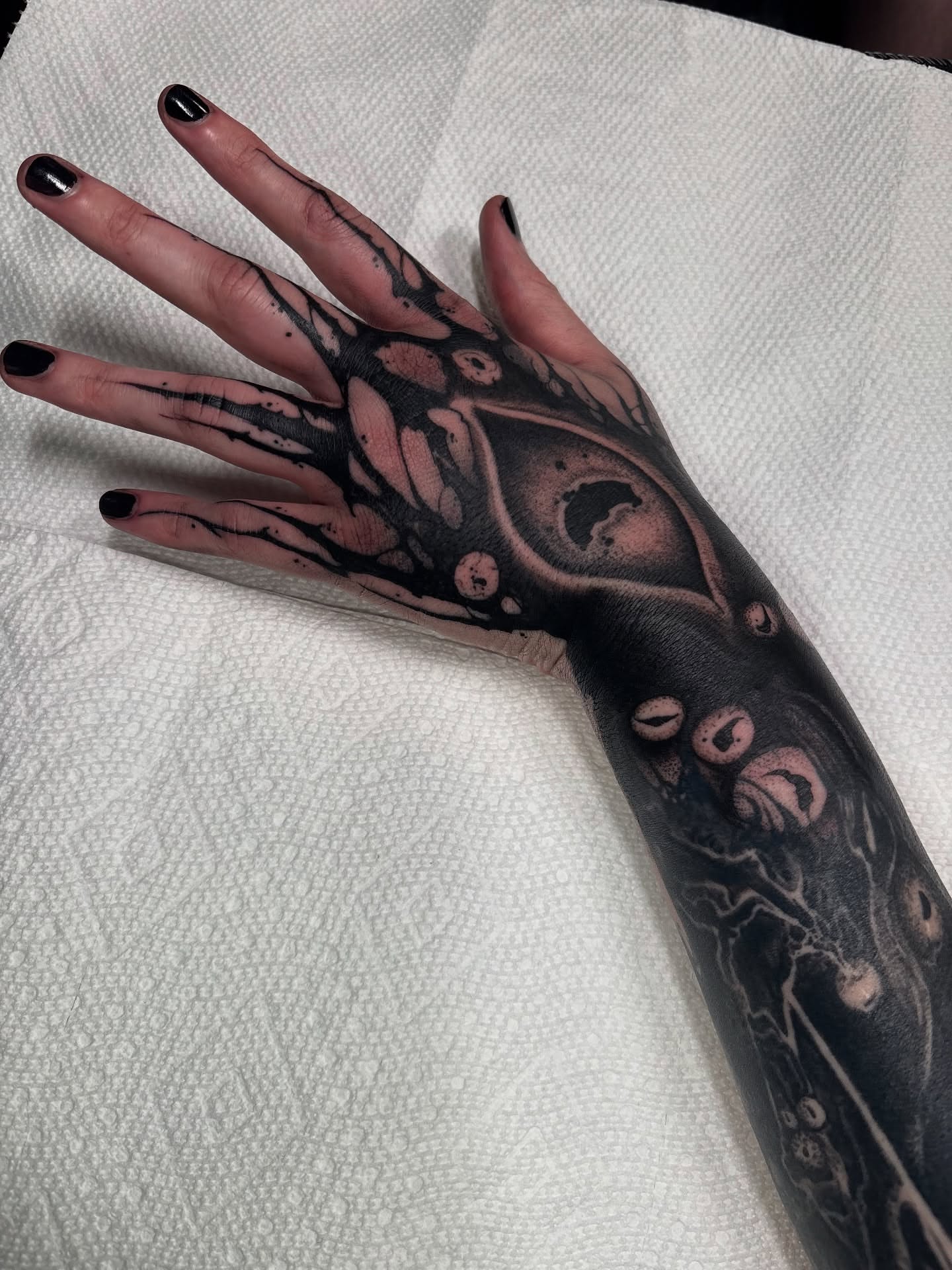 Tattoo by @sofiarosetattoos — black_and_grey, dark_realism