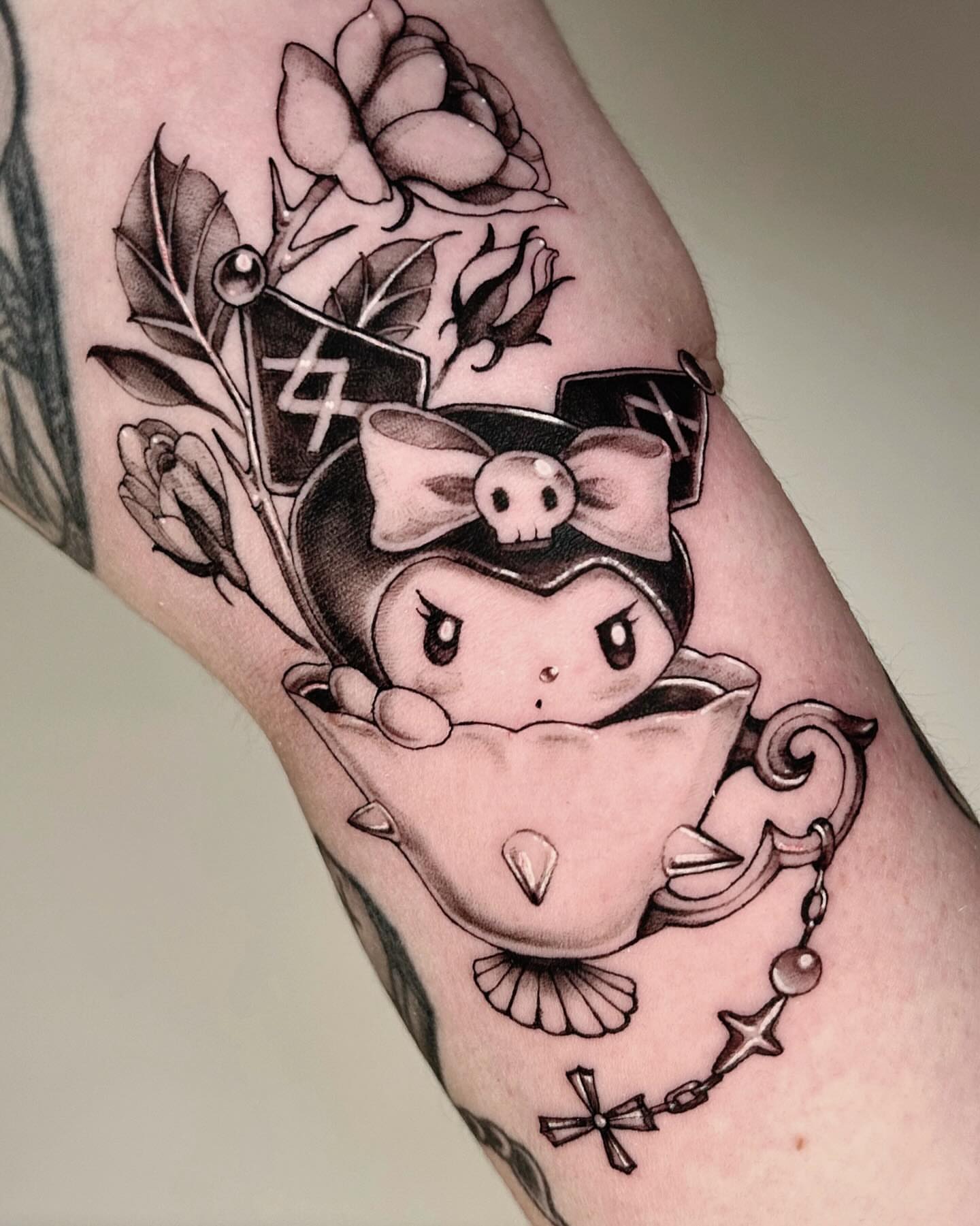 Tattoo by @pixisoda โ black_and_grey, anime