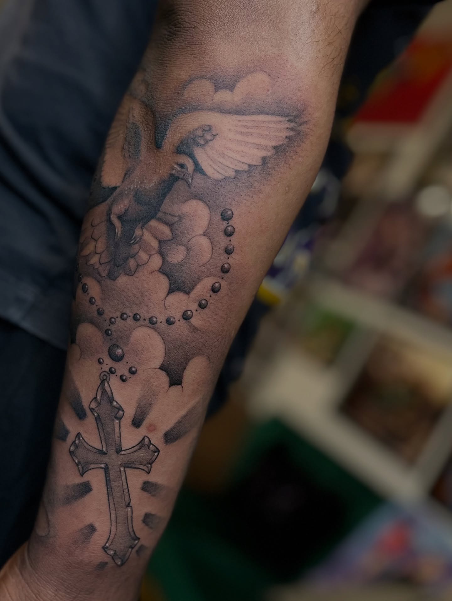 Tattoo by @divineink_nyc — dotwork, black_and_grey