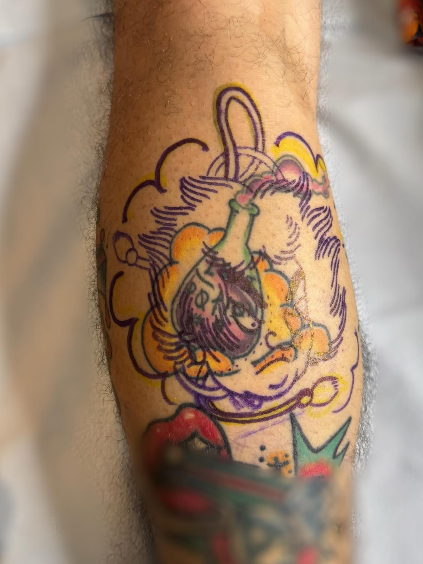 Jester American traditional tattoo on the forearm by @brocks_tatt_attic_, New Orleans, Louisiana