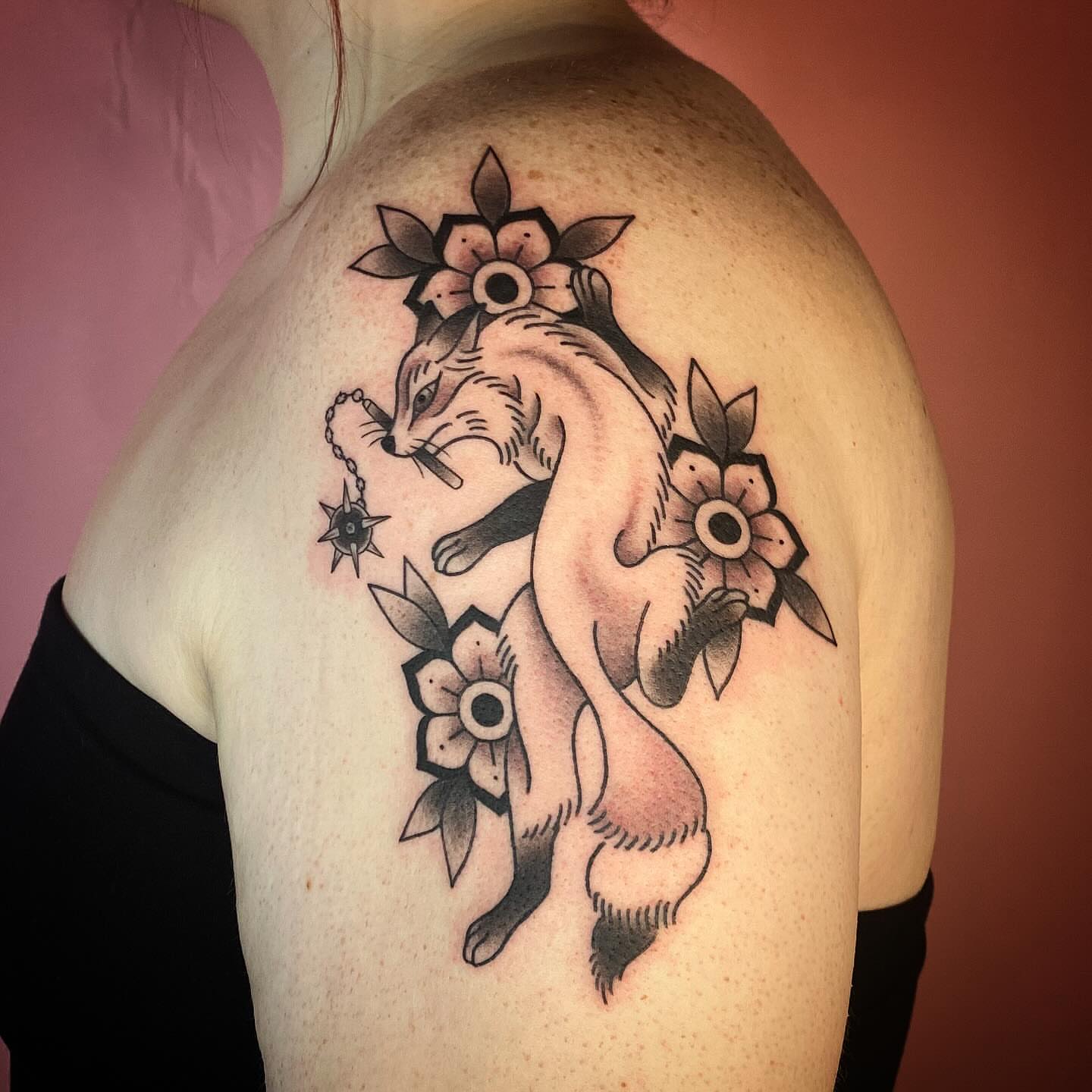 Tattoo by @babstattoos — american_traditional, black_and_grey
