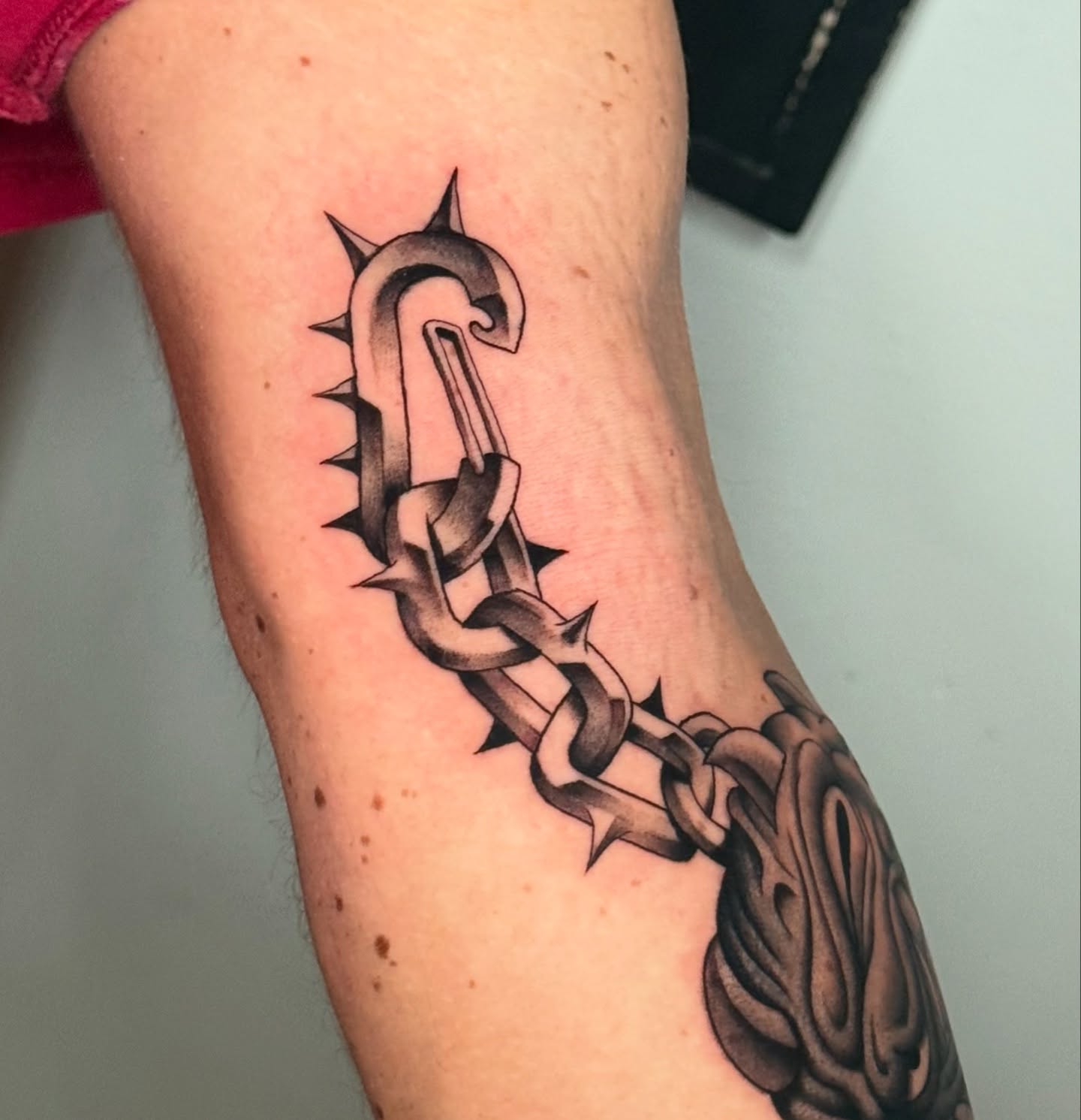 Tattoo by @_lazy.bones_ — black_and_grey