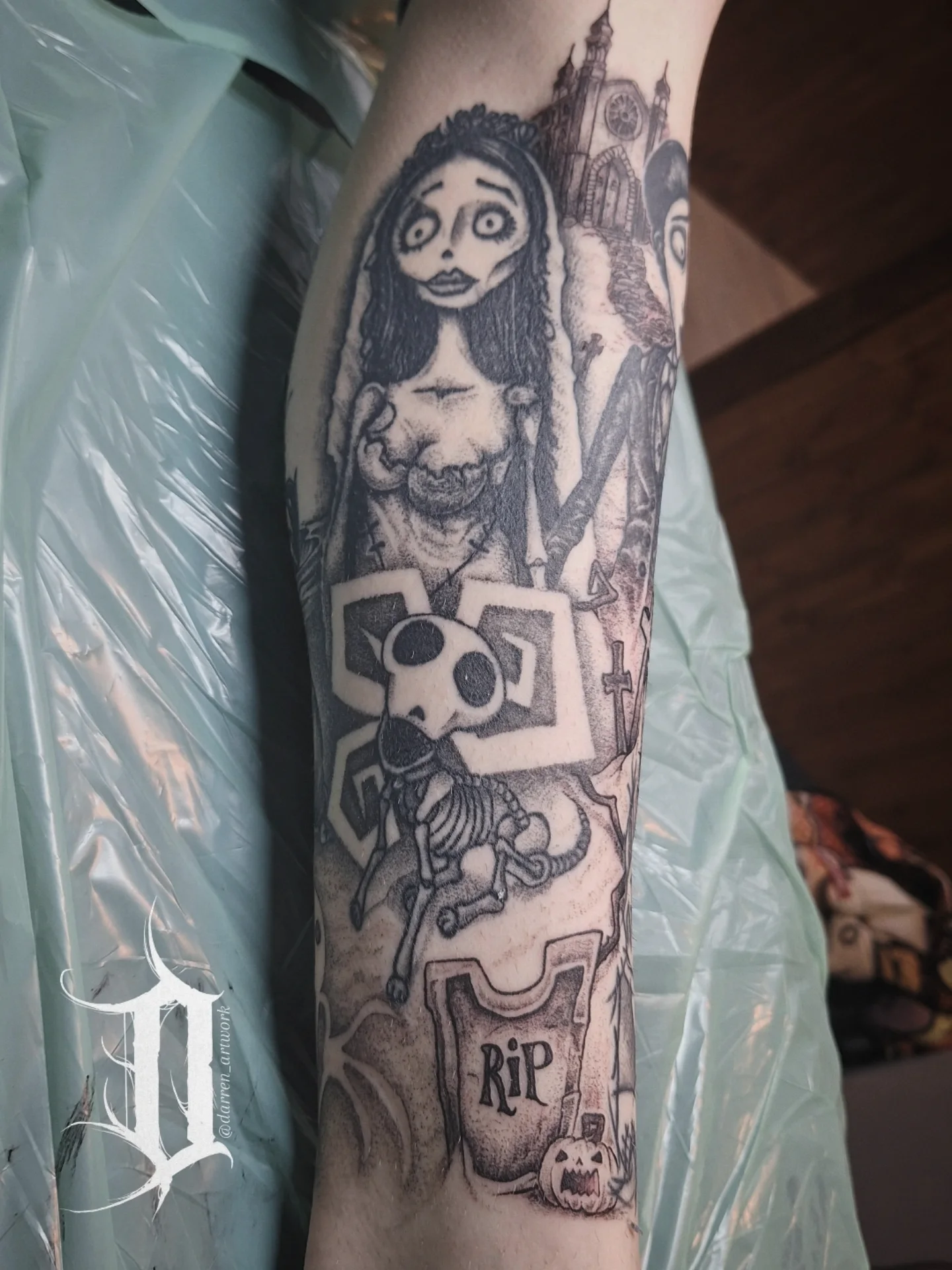Tattoo by @darren_artwork — dark_realism, black_and_grey