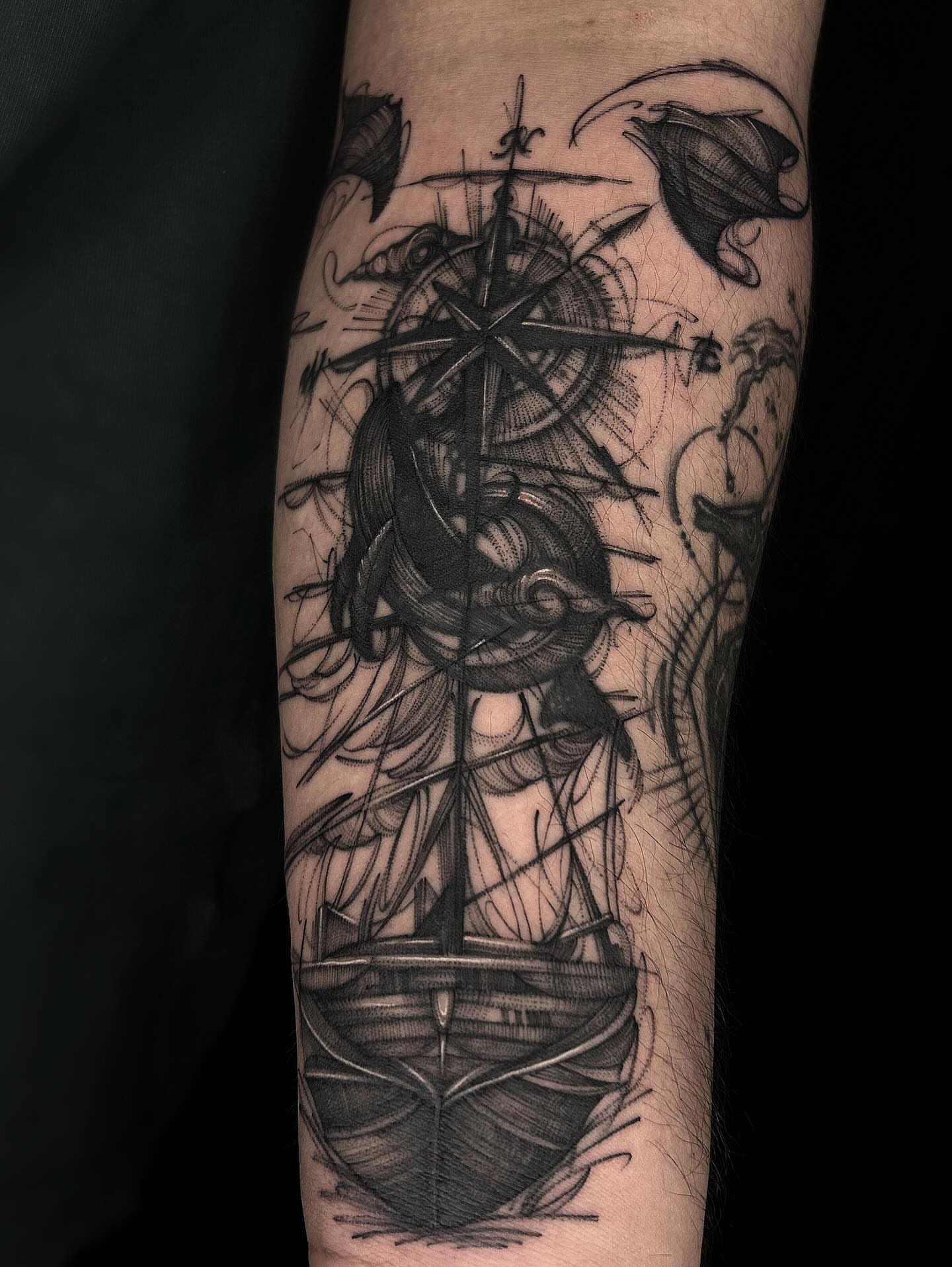 Tattoo by @tamilia_howall — black_and_grey, realism