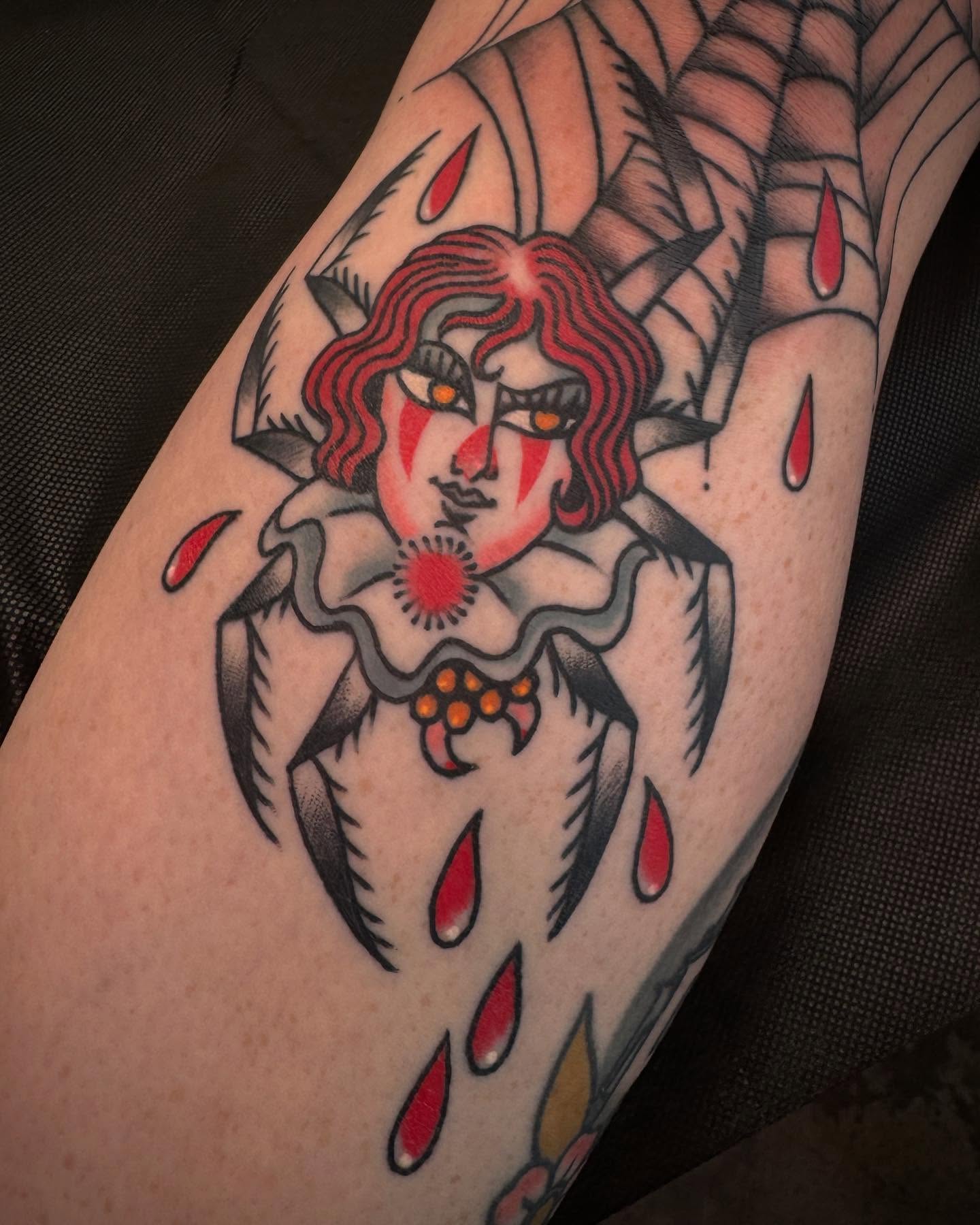 Woman with red hair American traditional tattoo on the forearm by Tannis - Traditional Tattoos in Richmond, VA, Richmond, Virginia