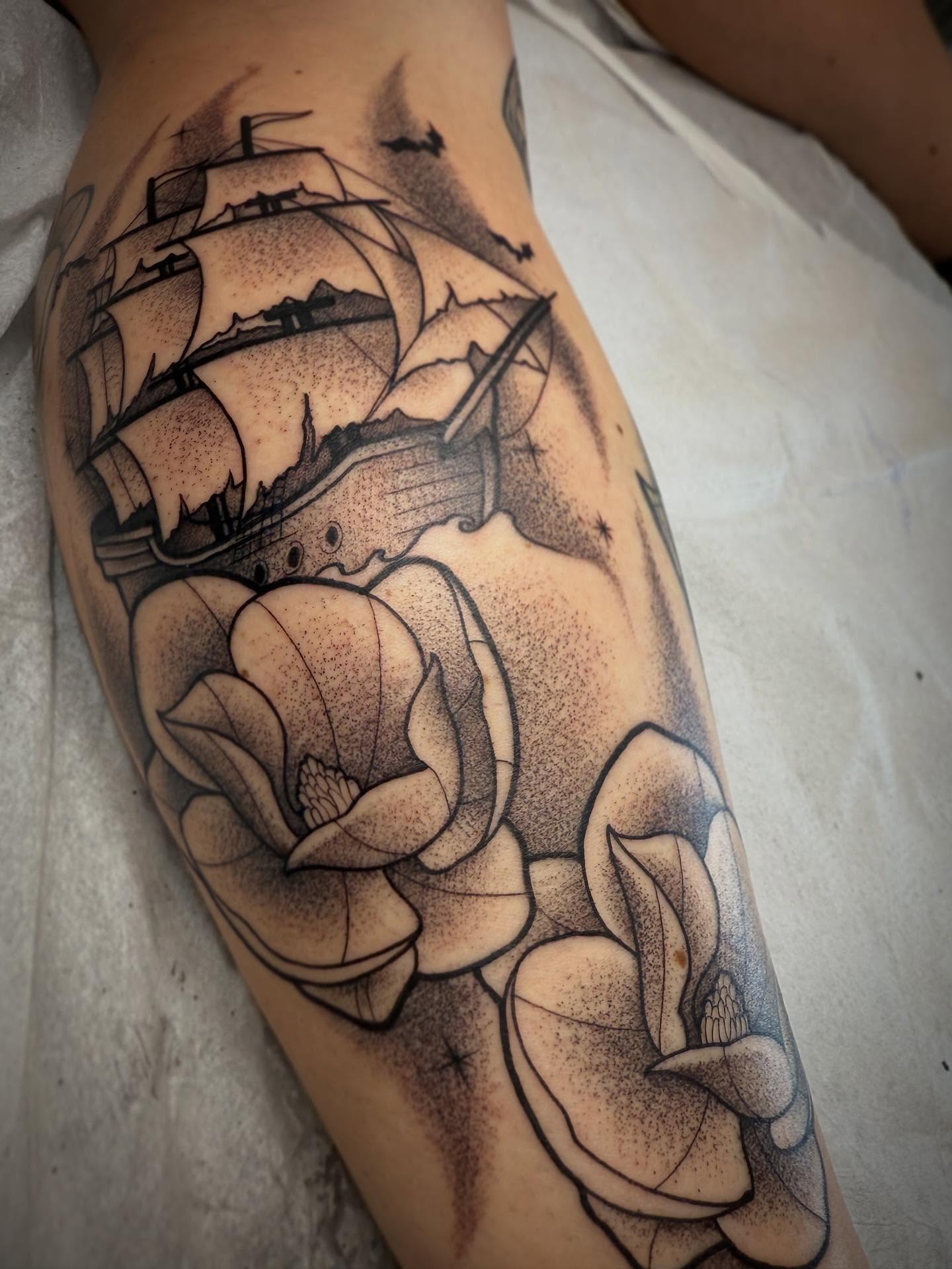 Tattoo by @artbytp — dotwork, black_and_grey