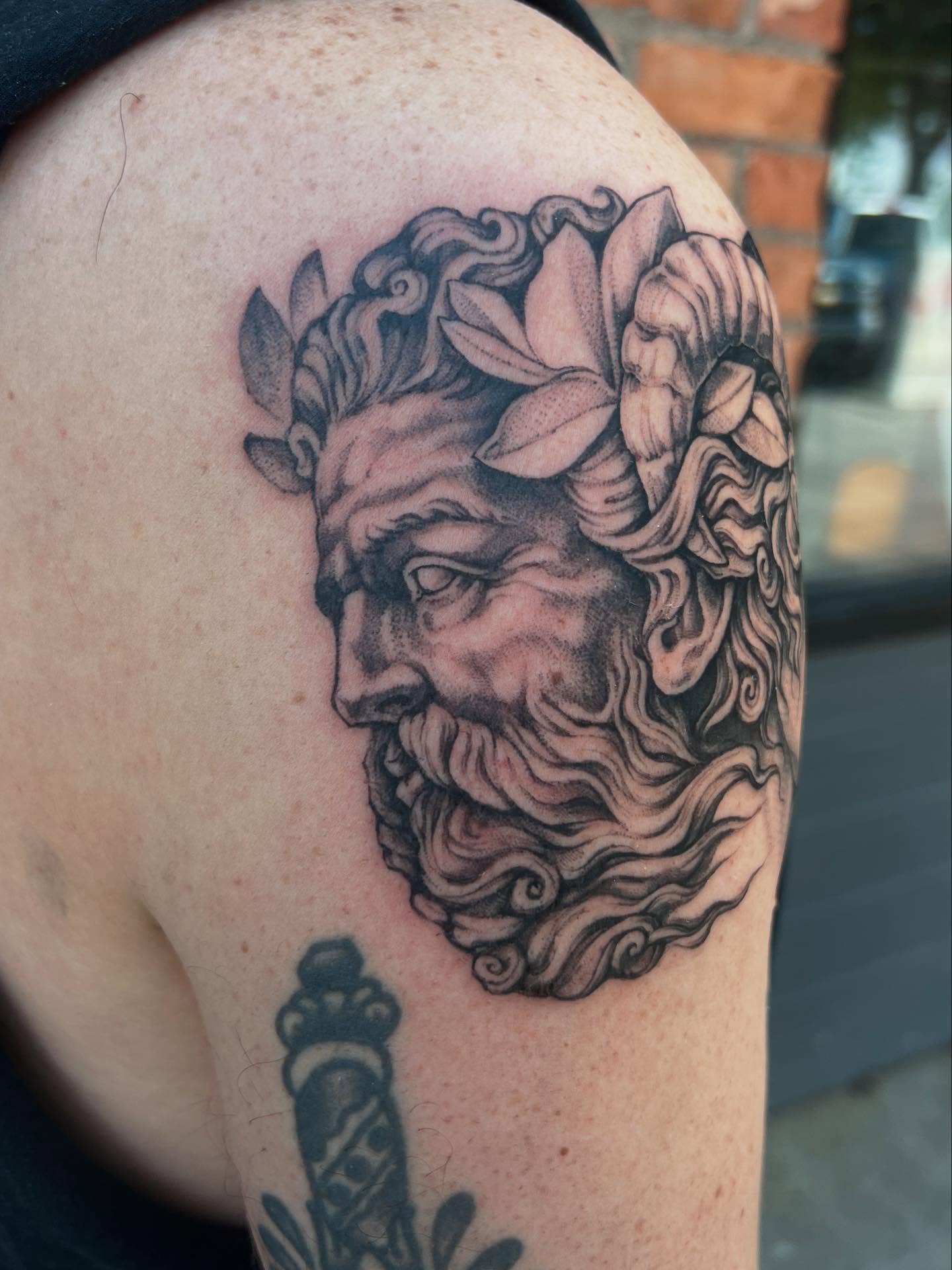 Tattoo by @zoeloutattoo — black_and_grey