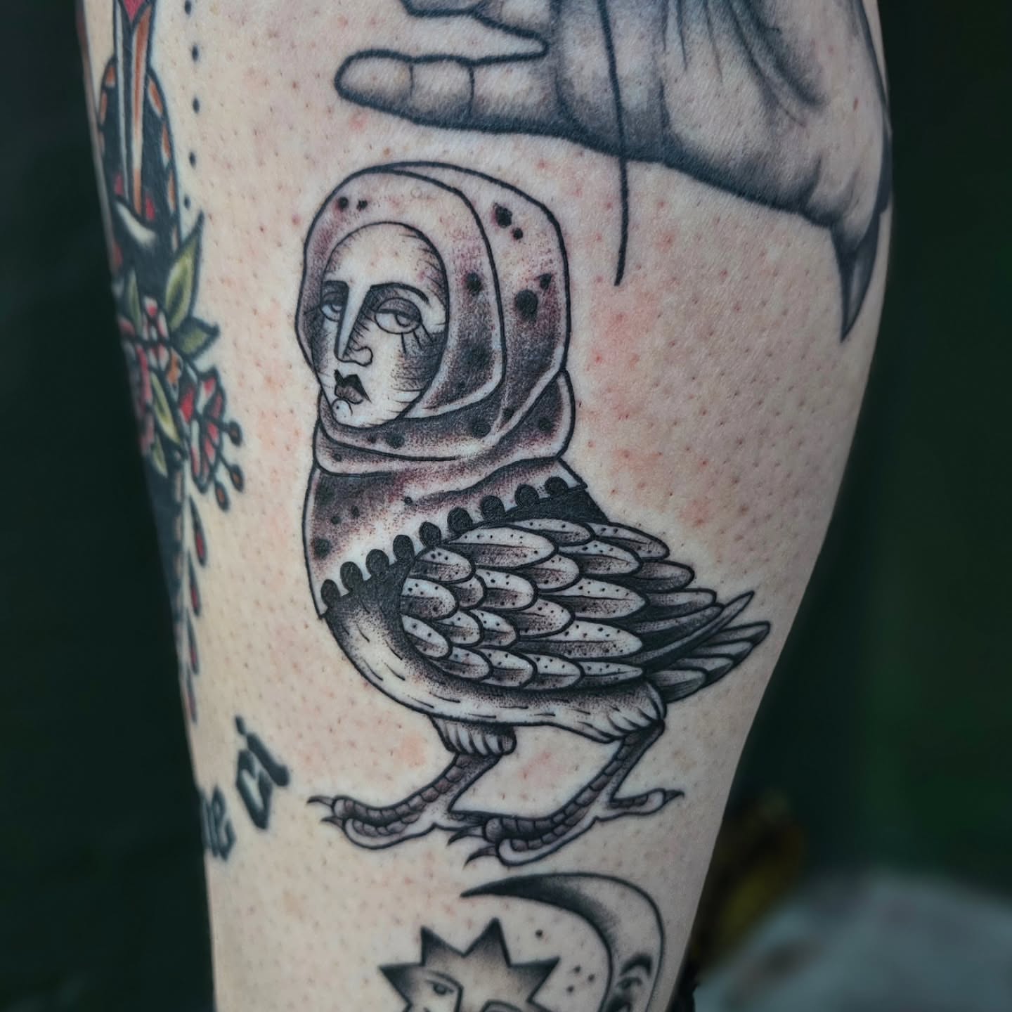 Tattoo by @doveandtoad — dotwork, black_and_grey