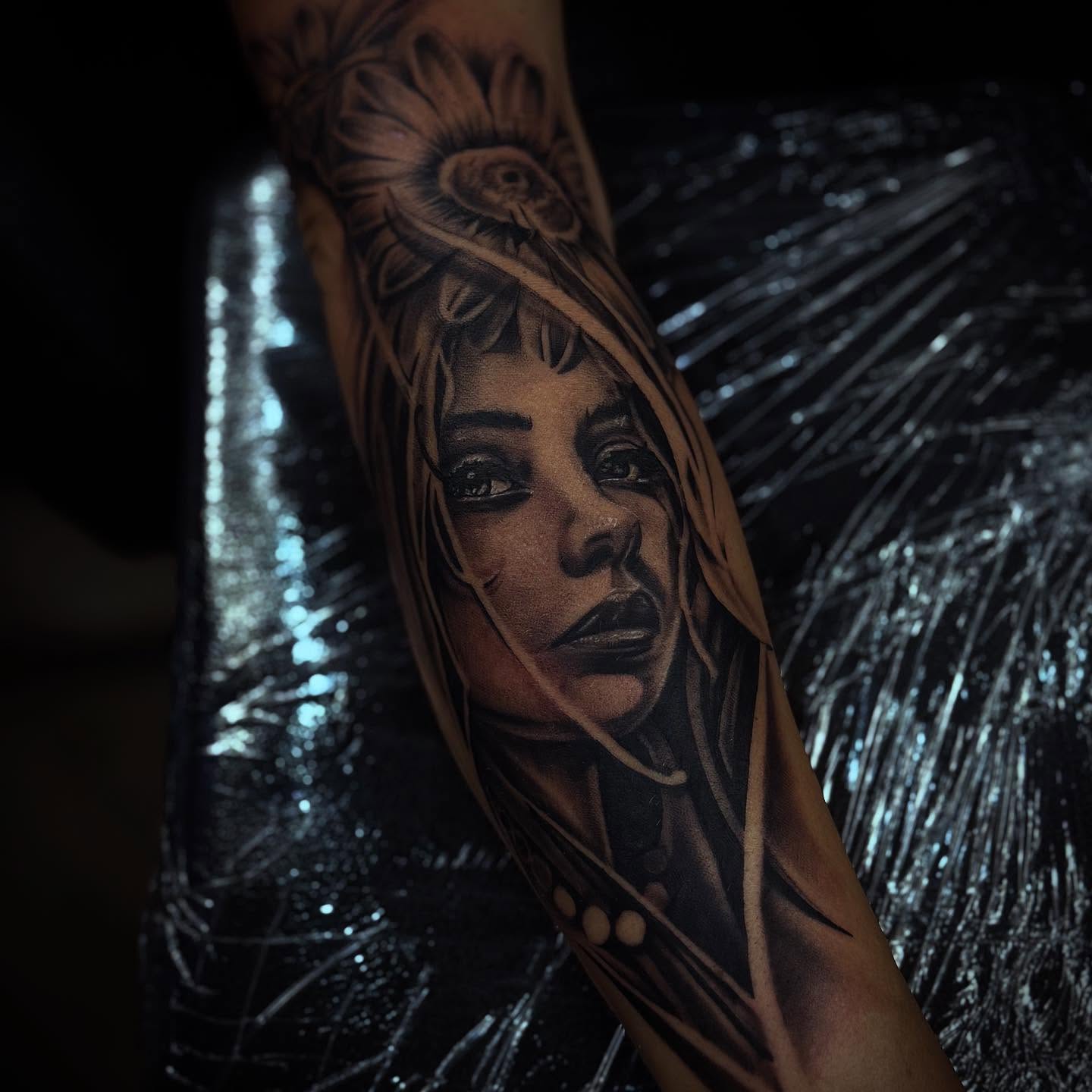 Tattoo by @_inkplug — realism, dotwork