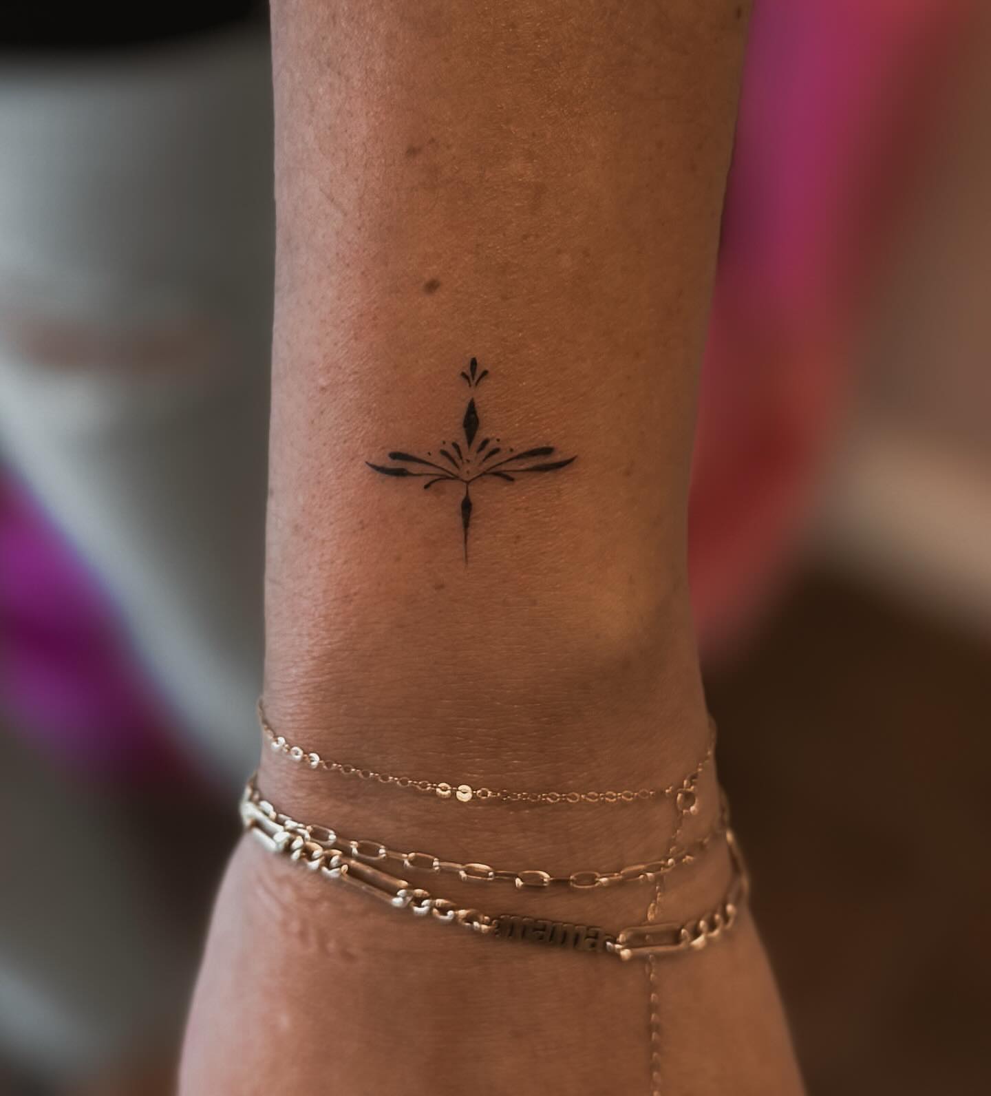 Cross geometric tattoo on the forearm by π»ππ π
ππππ Tattoo Artist, Las Vegas, Nevada