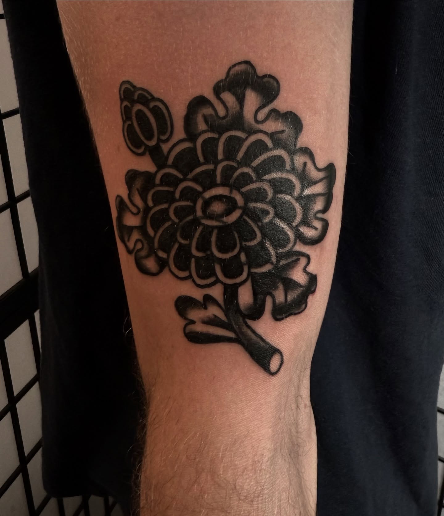 Tattoo by @bigmoon_18 — black_and_grey