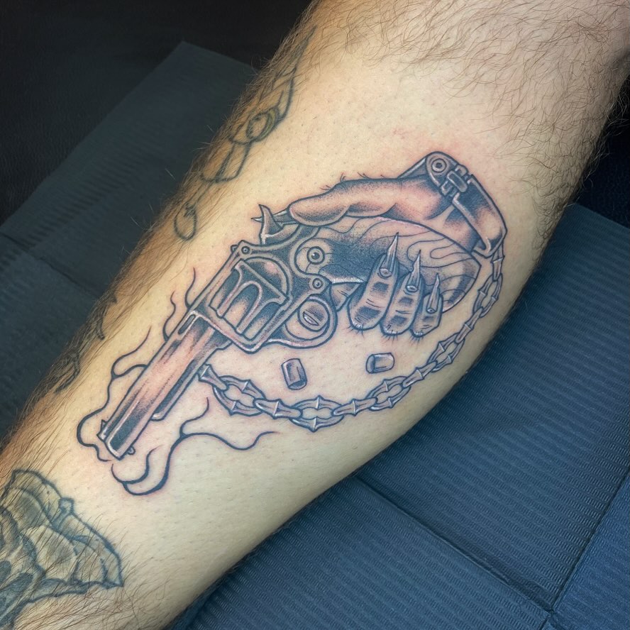 Tattoo by @jmlxart — black_and_grey