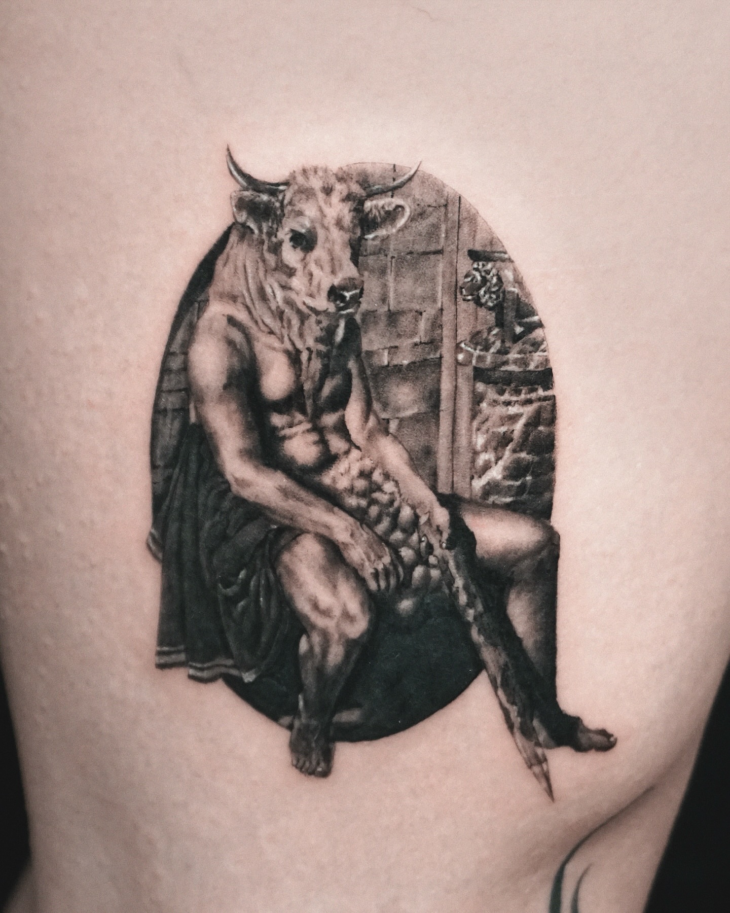 Tattoo by @kallo_tt — realism, black_and_grey