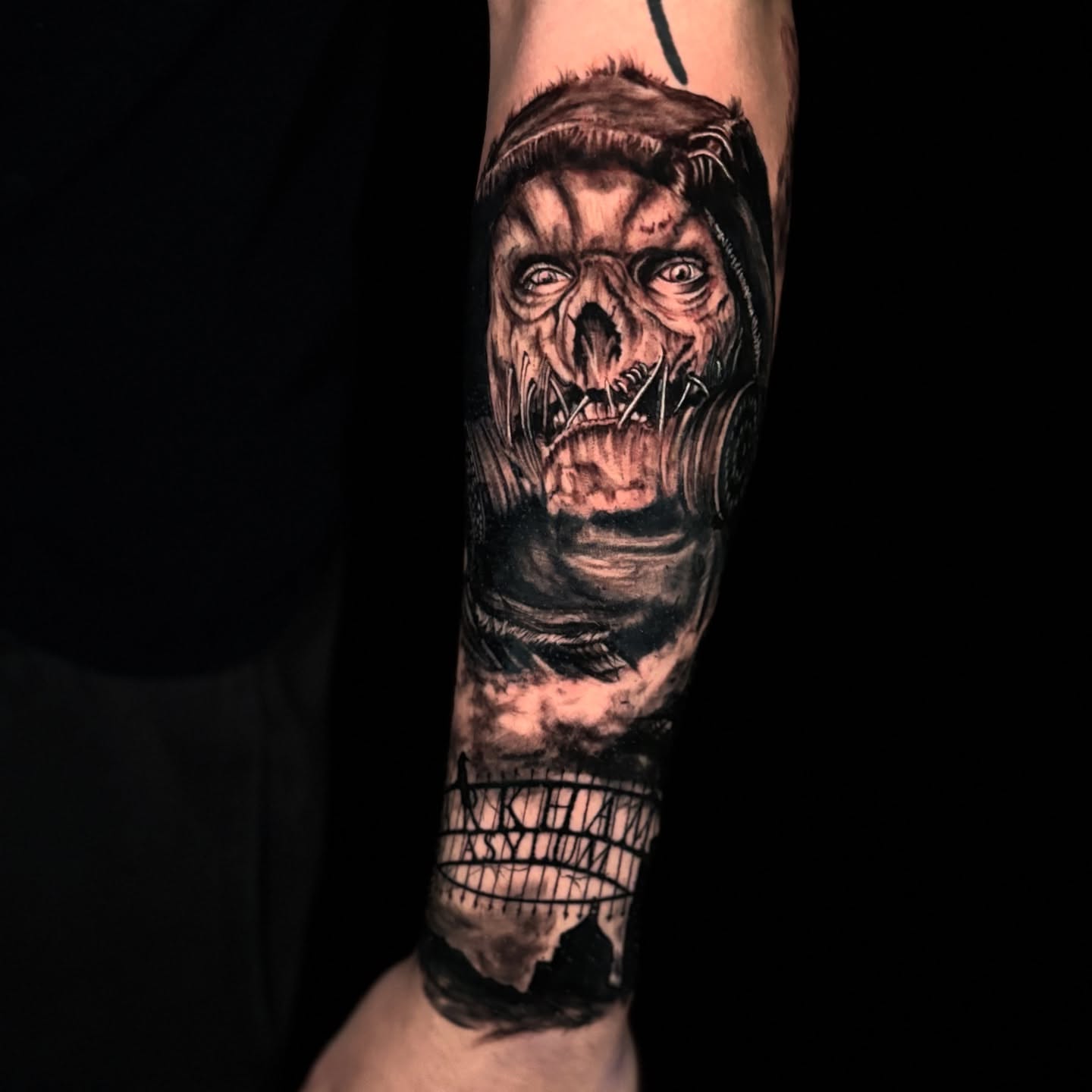 Zombie head dark realism tattoo on the forearm by Sela ✨Las Vegas Tattoo Artist