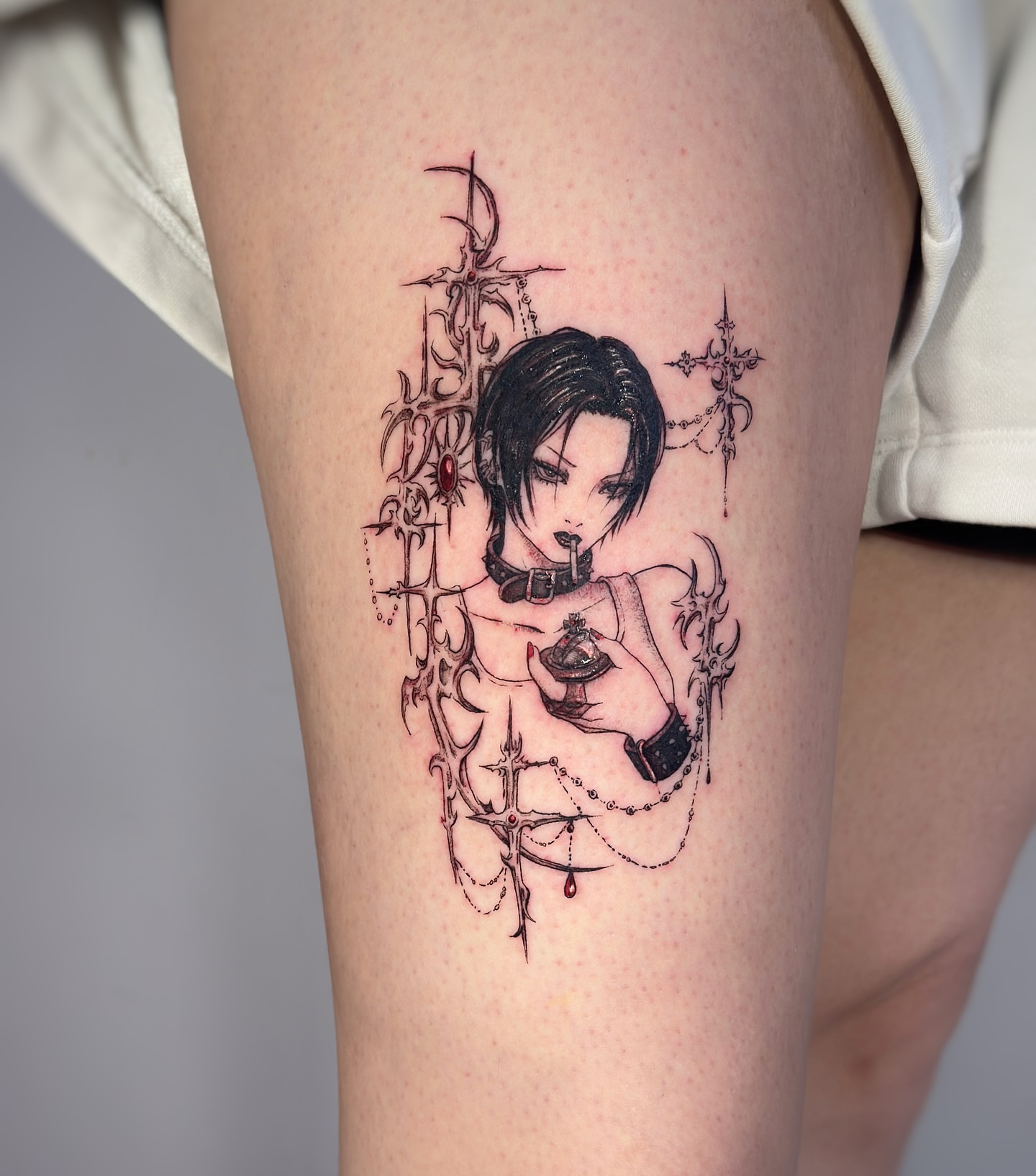 Tattoo by @jeminren — anime, dark_realism
