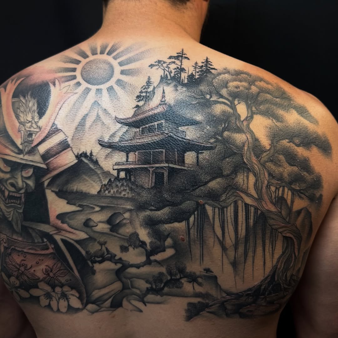 Tattoo by @modinerostattoos — japanese_irezumi, black_and_grey