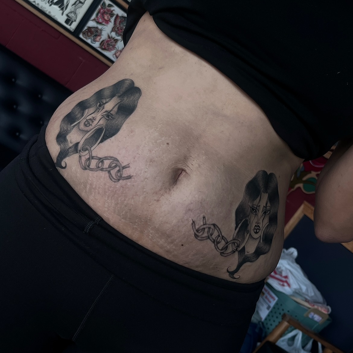 Tattoo by @ashleyworldpeace — black_and_grey