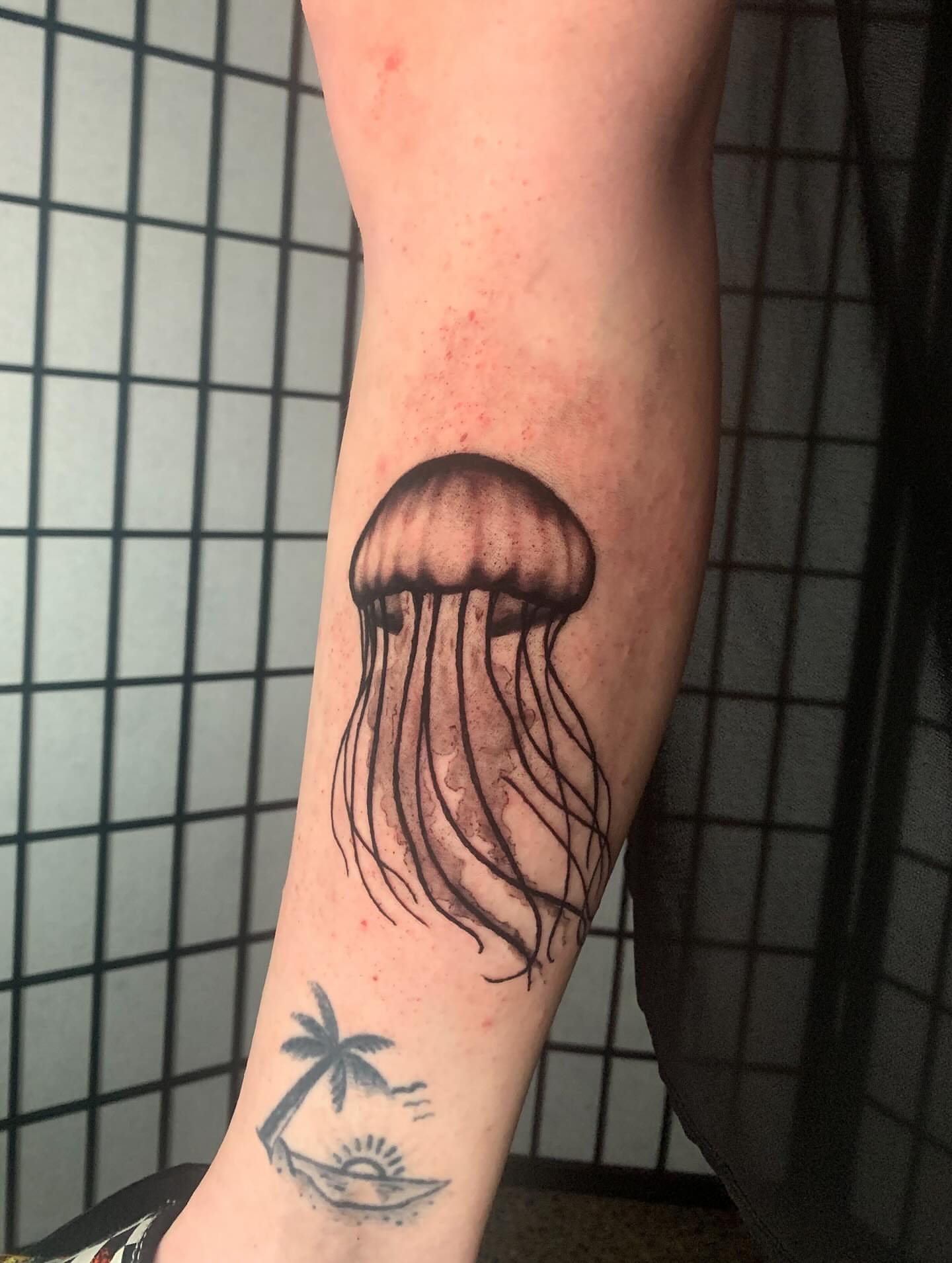 Jellyfish realism tattoo on the forearm by Devon