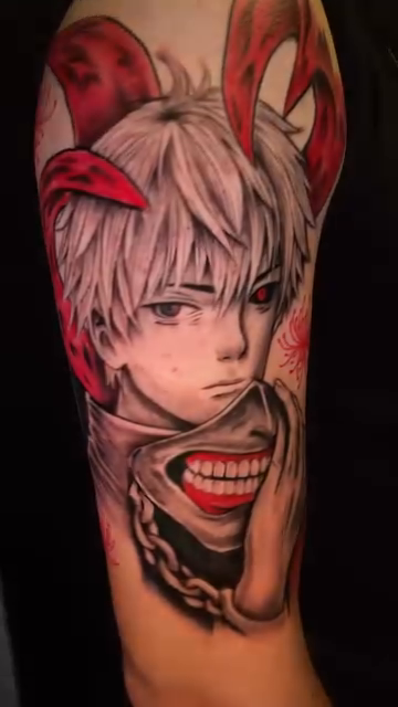 Kaneki Ken from Tokyo Ghoul anime tattoo by Cultura
