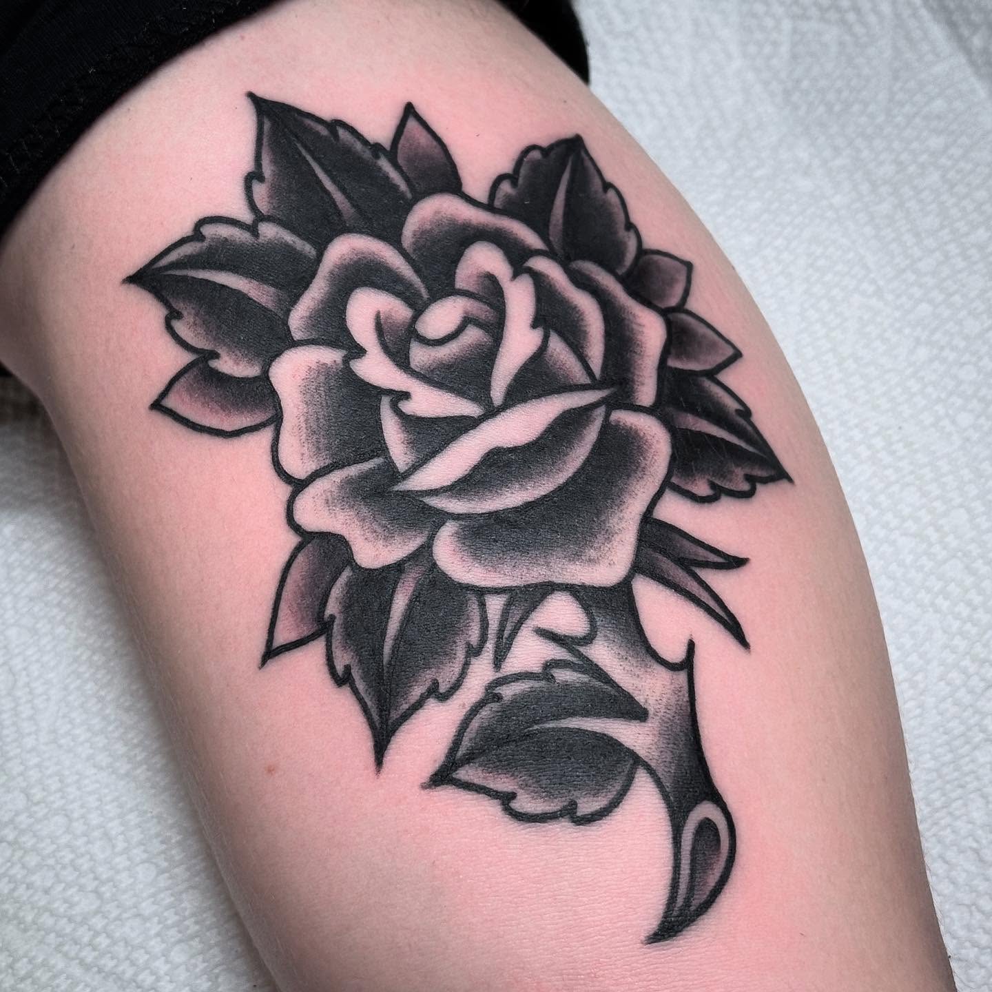 Tattoo by @zachromantattoo — black_and_grey