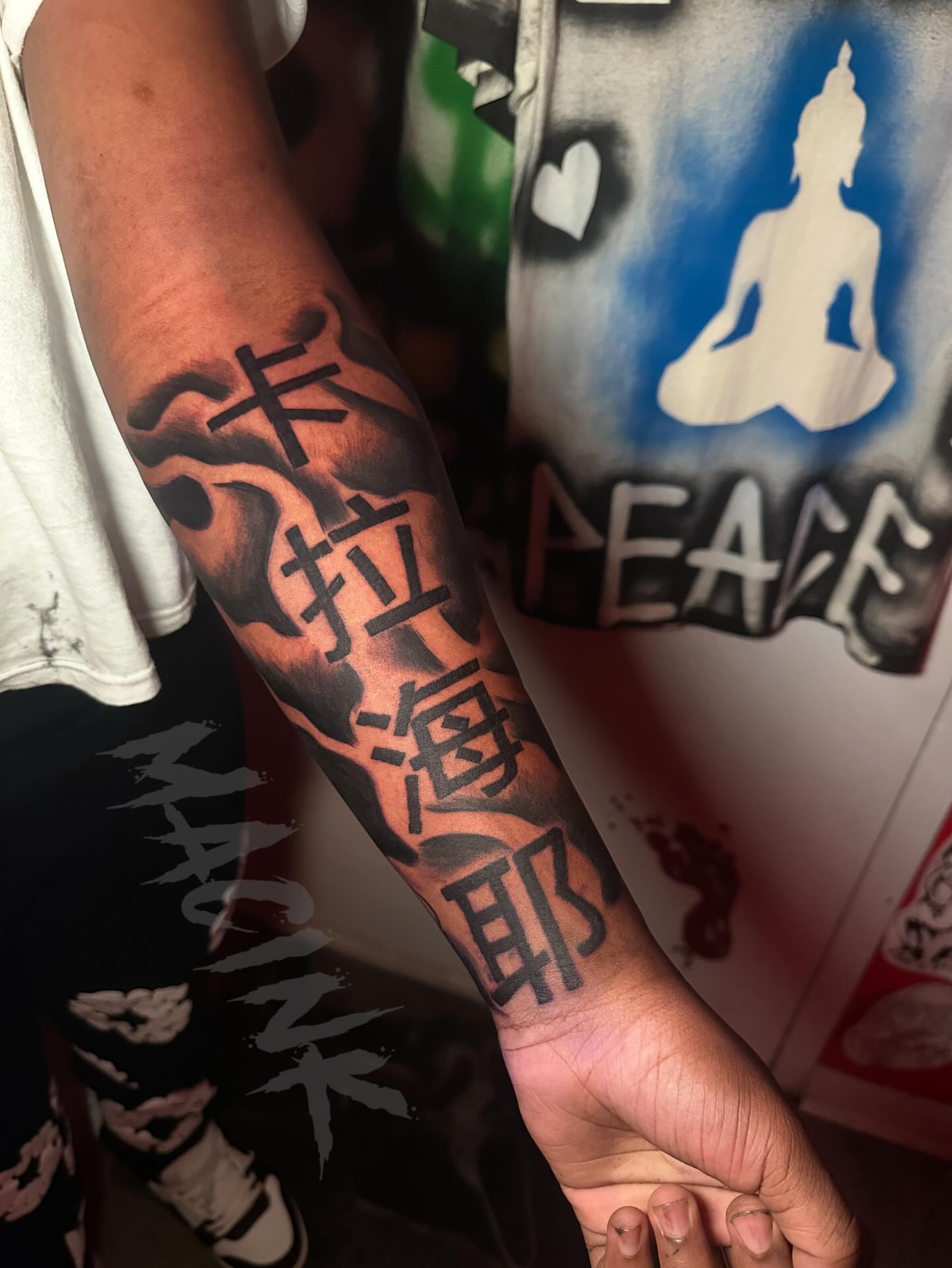Tattoo by @macink__ — black_and_grey