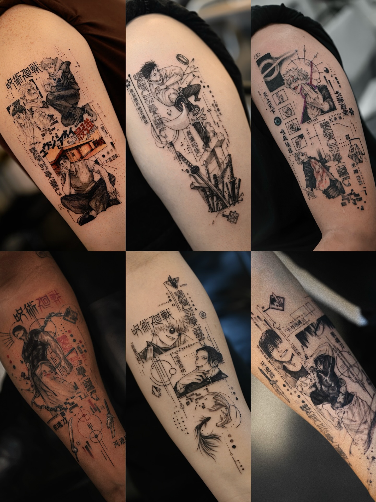 Tattoo by @kimi_tattooist — anime, dotwork