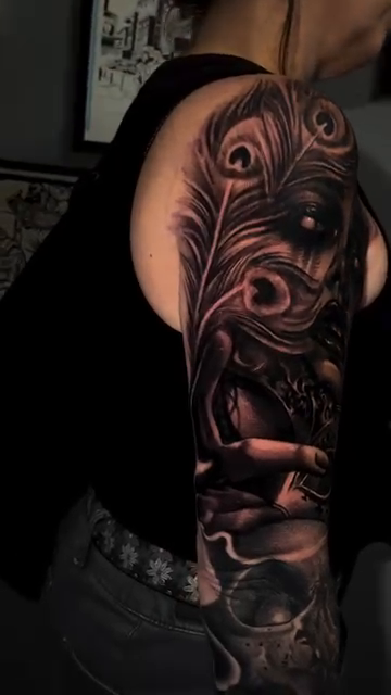 Tattoo by @maxraytattoos — dark_realism, black_and_grey