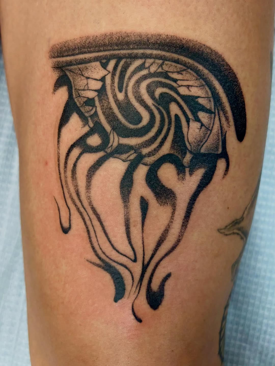 Tattoo by @justanothertattoo — blackwork, dotwork