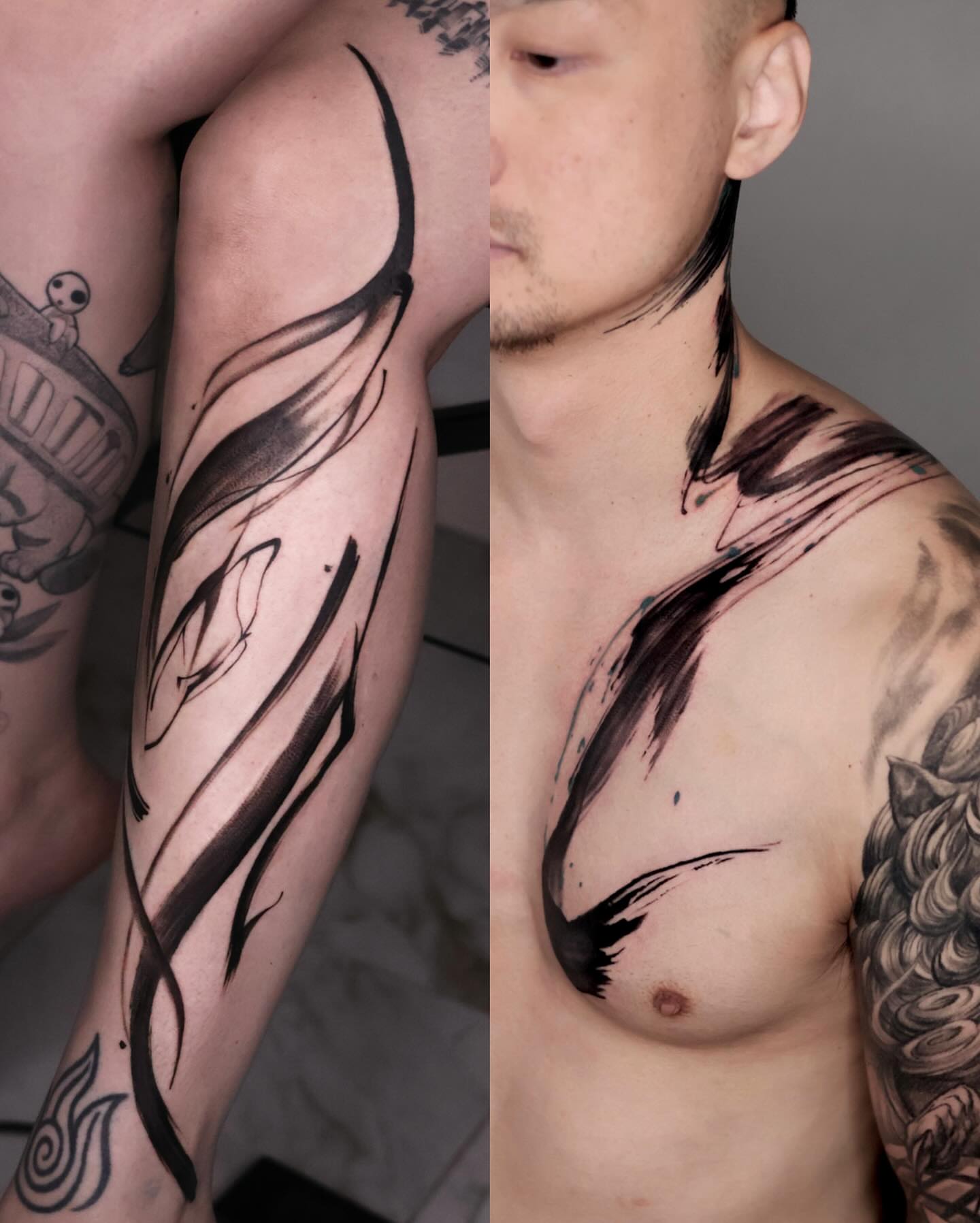 Tattoo by @kaki_tattooer — black_and_grey