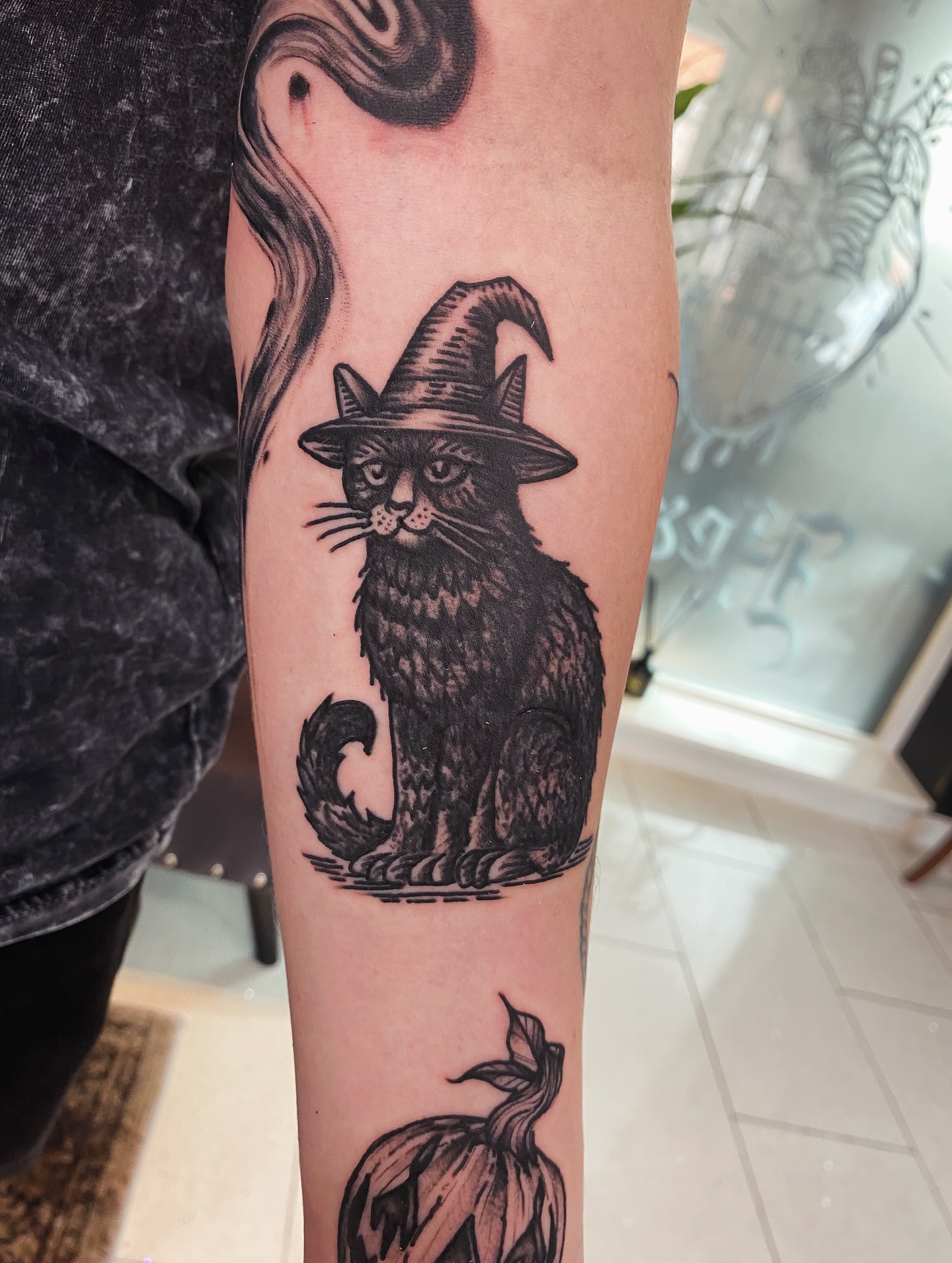 Tattoo by @chrisdafacetattoo — black_and_grey