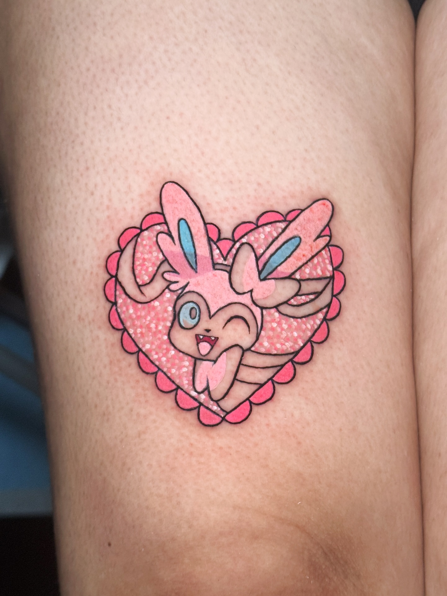 Tattoo by @umbra.inks — dotwork, anime
