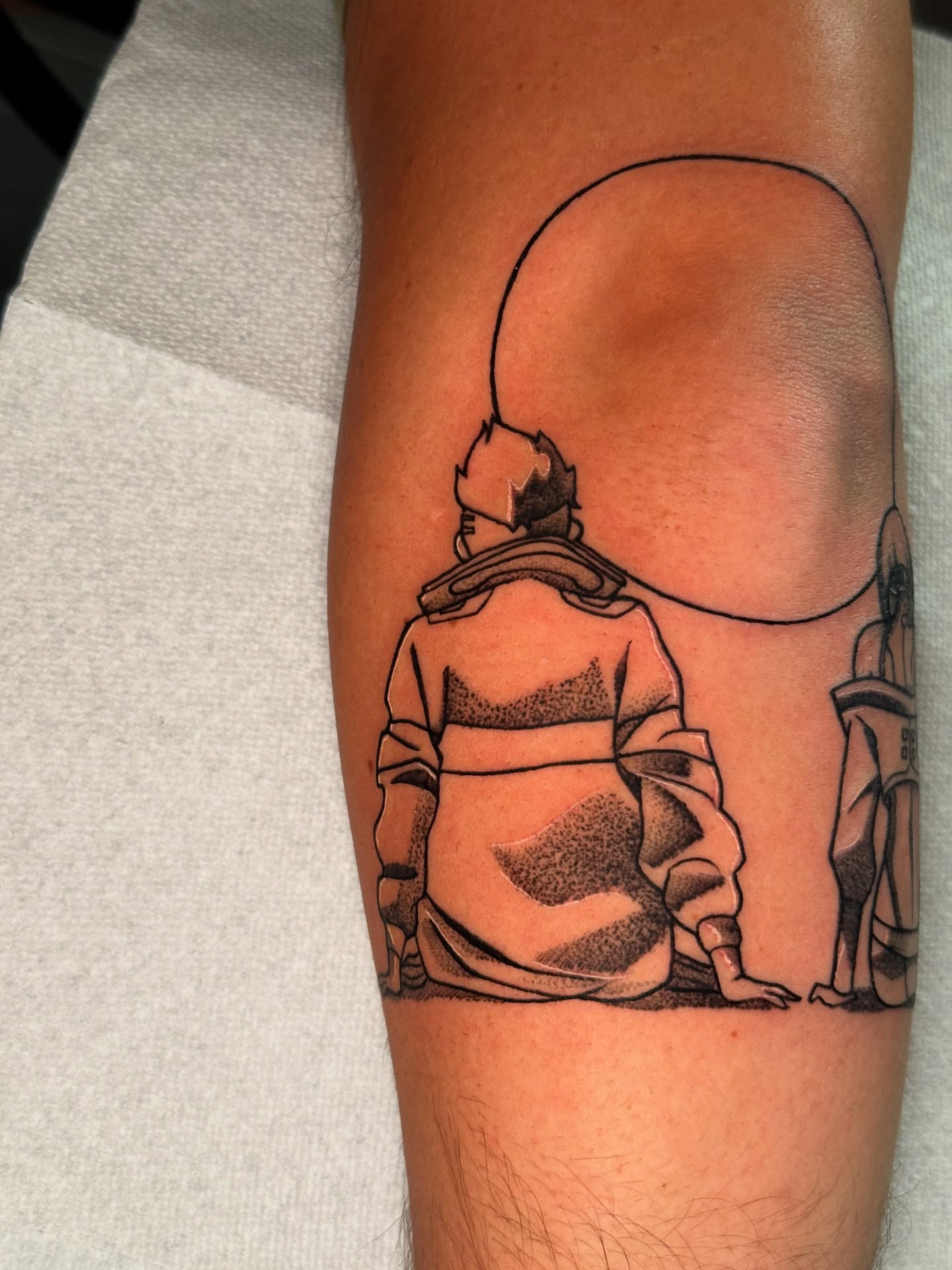 Samurai warrior dotwork tattoo on the forearm by ⓒⓨⓡⓤⓢ