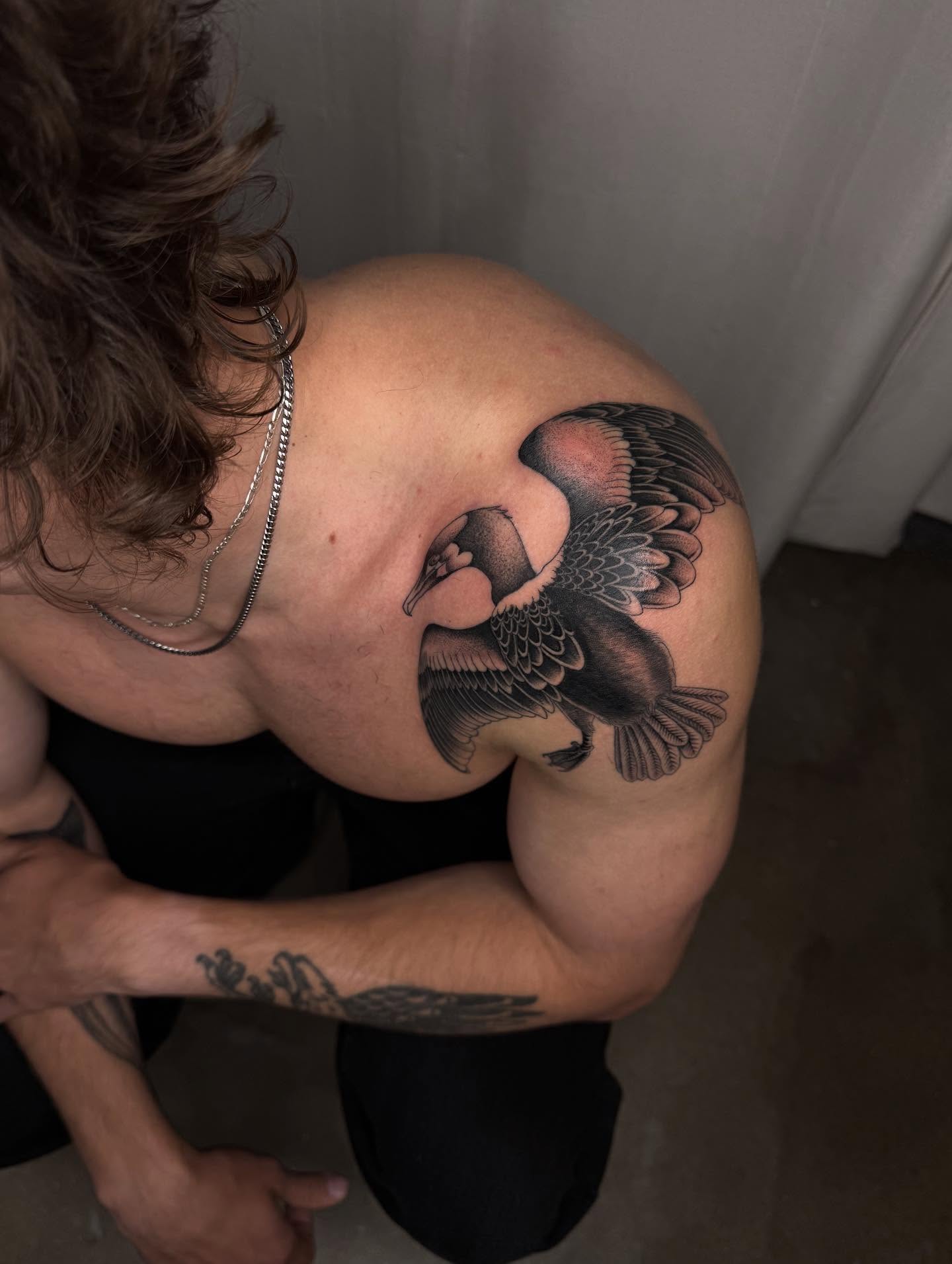 Tattoo by @mothmilk — black_and_grey