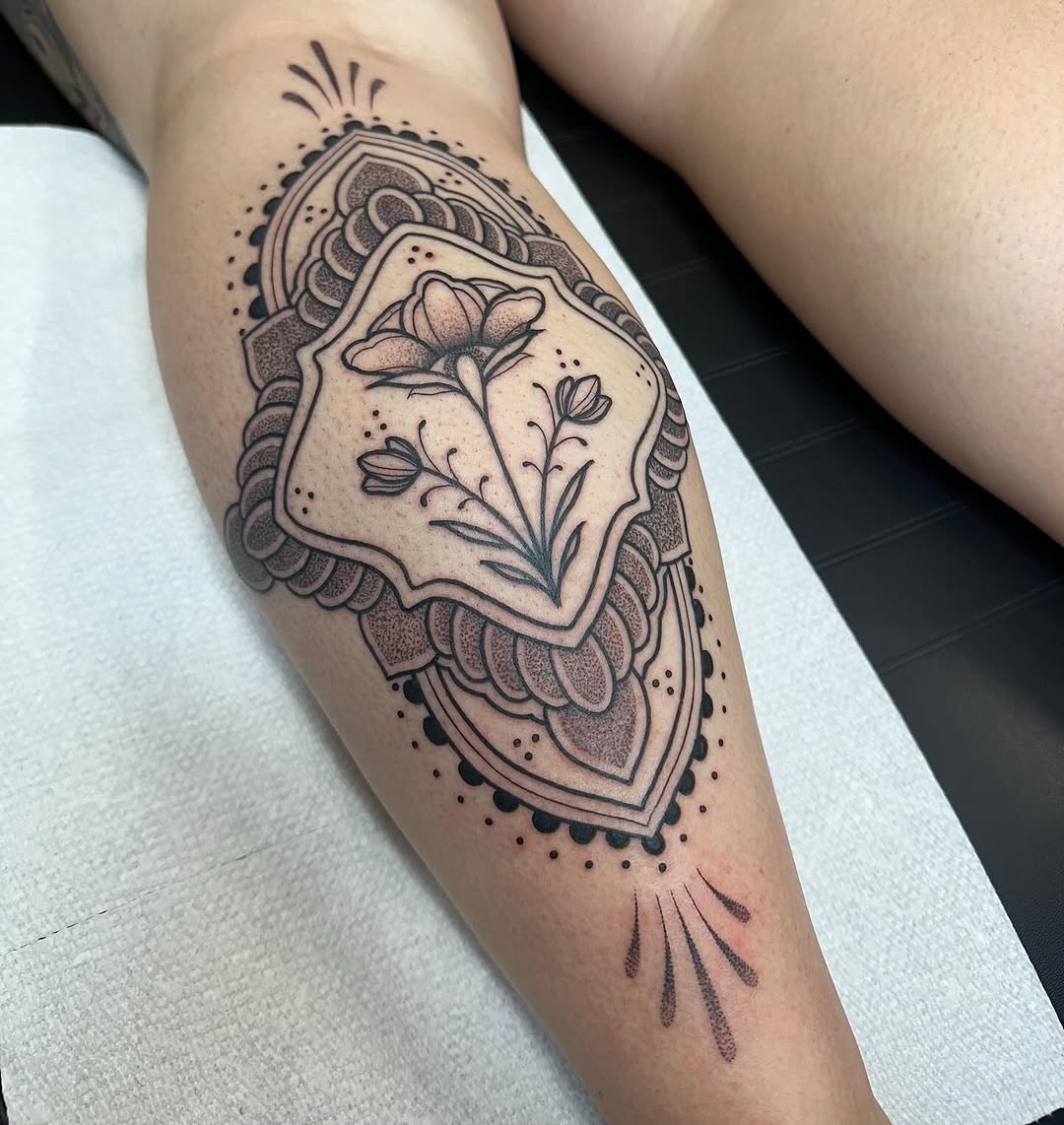 Tattoo by @allisonirvintattoo — dotwork, ornamental