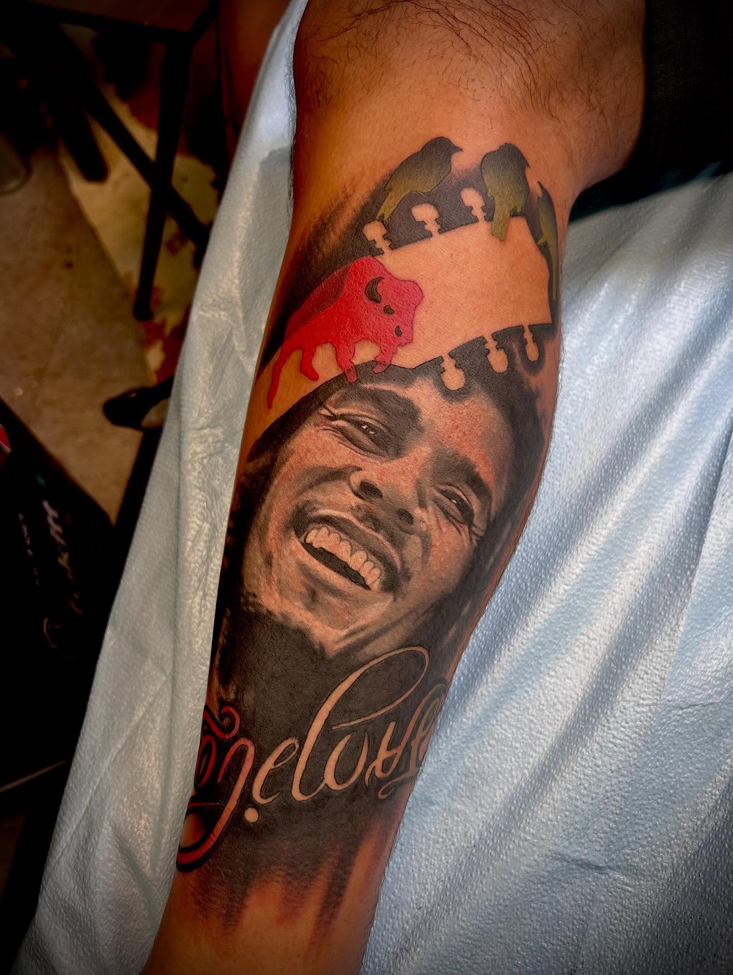 Tattoo by @secret_addiction_tattoos — realism, black_and_grey