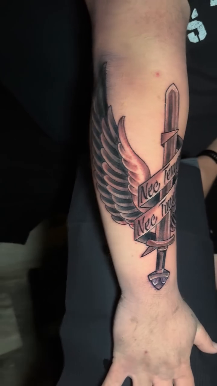 Tattoo by @dapperdustin42 — black_and_grey, realism