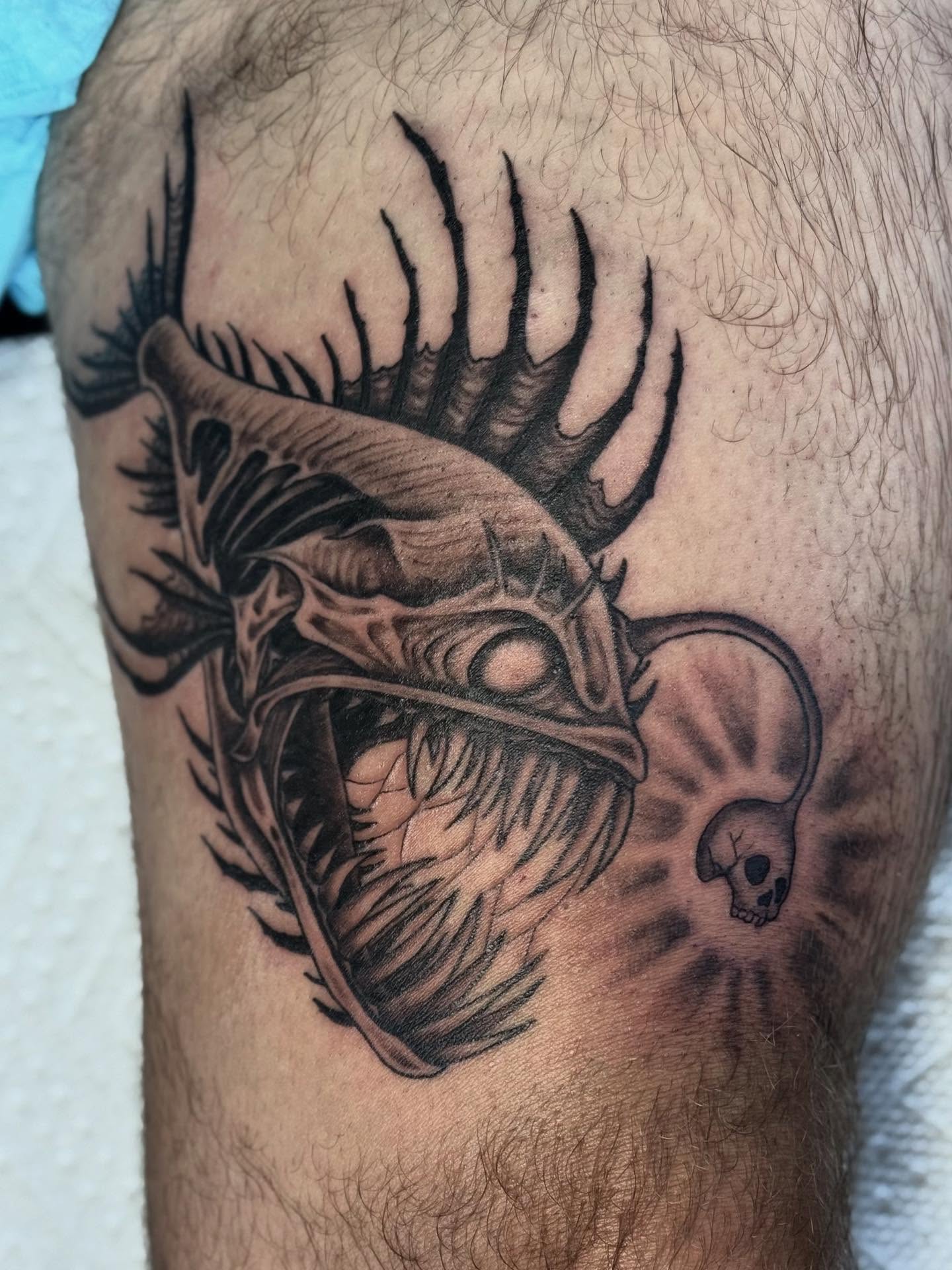Tattoo by @carissaetattoos — black_and_grey, realism