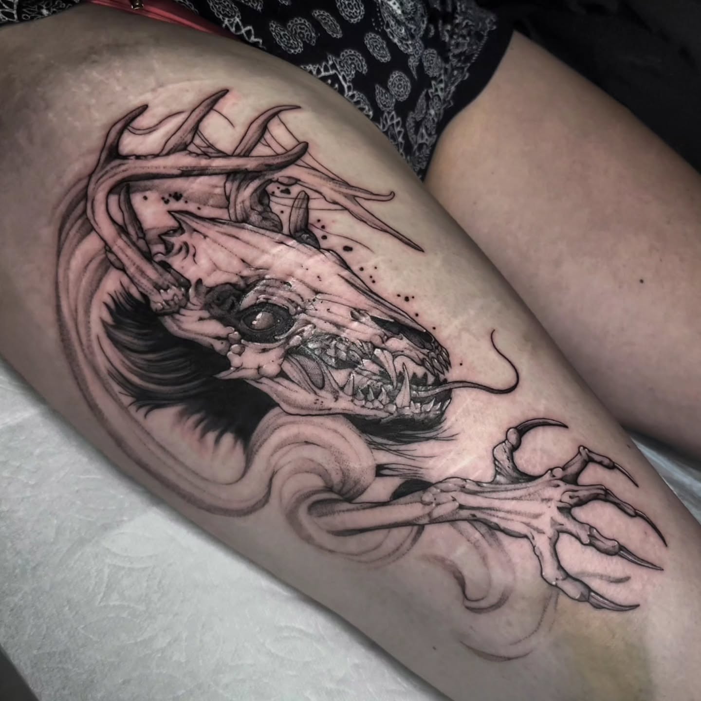 Tattoo by @brightboneink — black_and_grey, realism