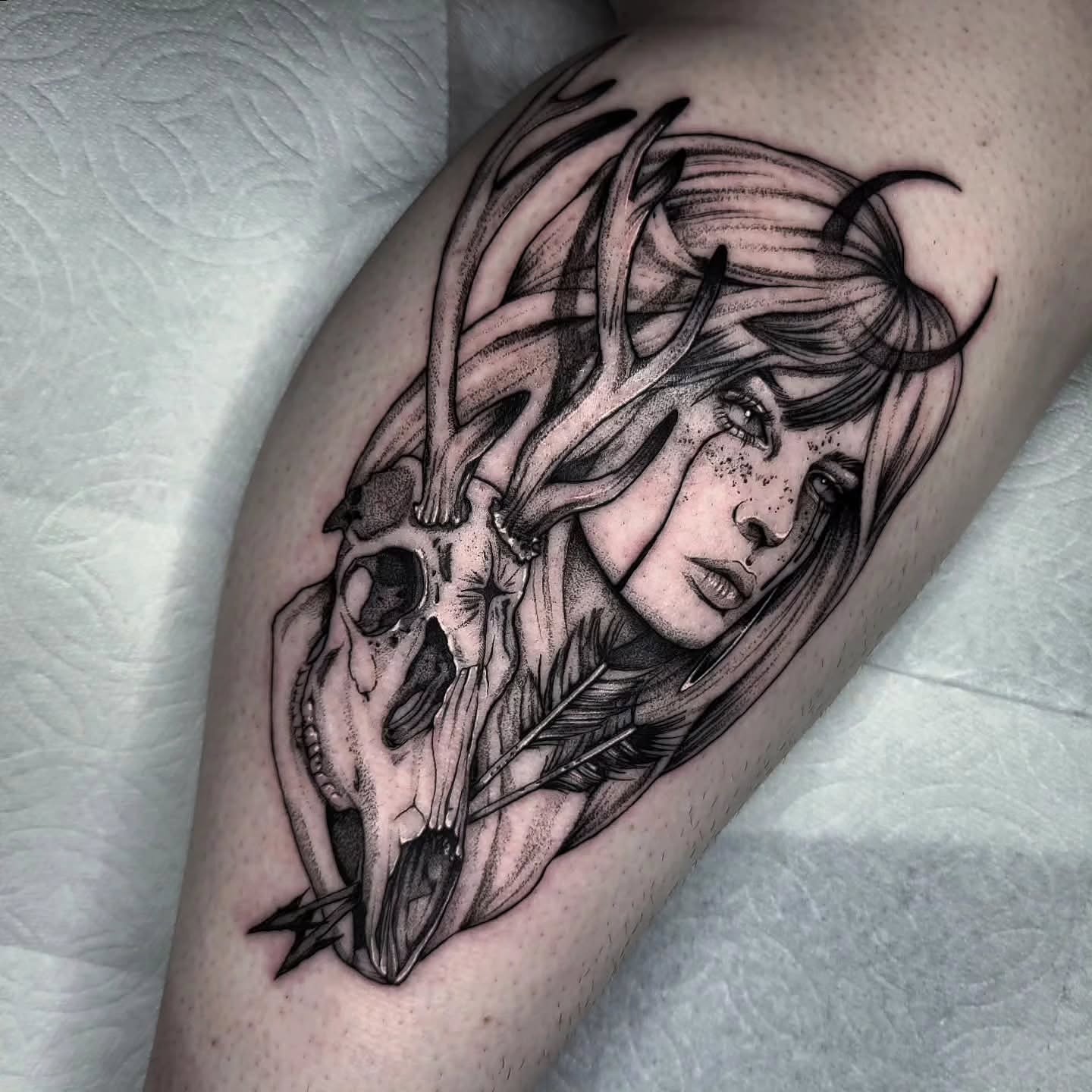 Tattoo by @brightboneink — black_and_grey, realism